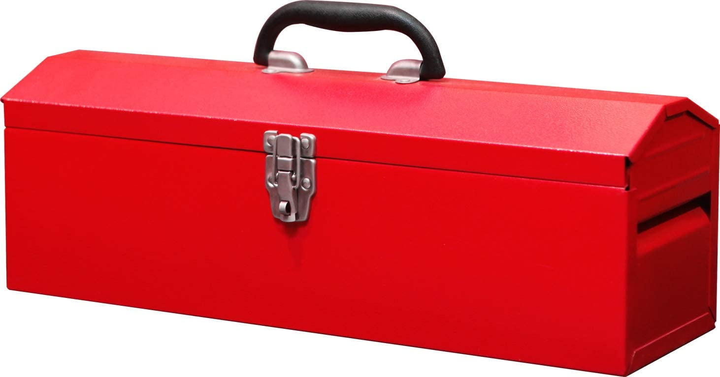 Torin 19" Hip Roof Style Portable Steel Tool Box for Storage Organizer, Red, B212TB