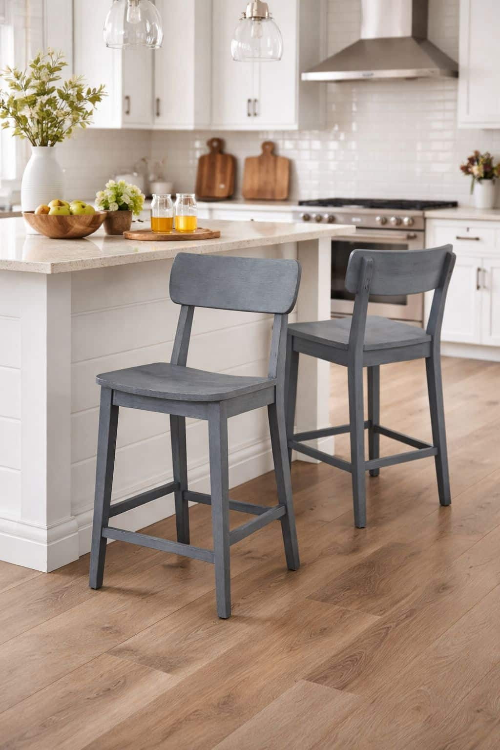 Torino Wood Counter Stool - Charcoal Grey