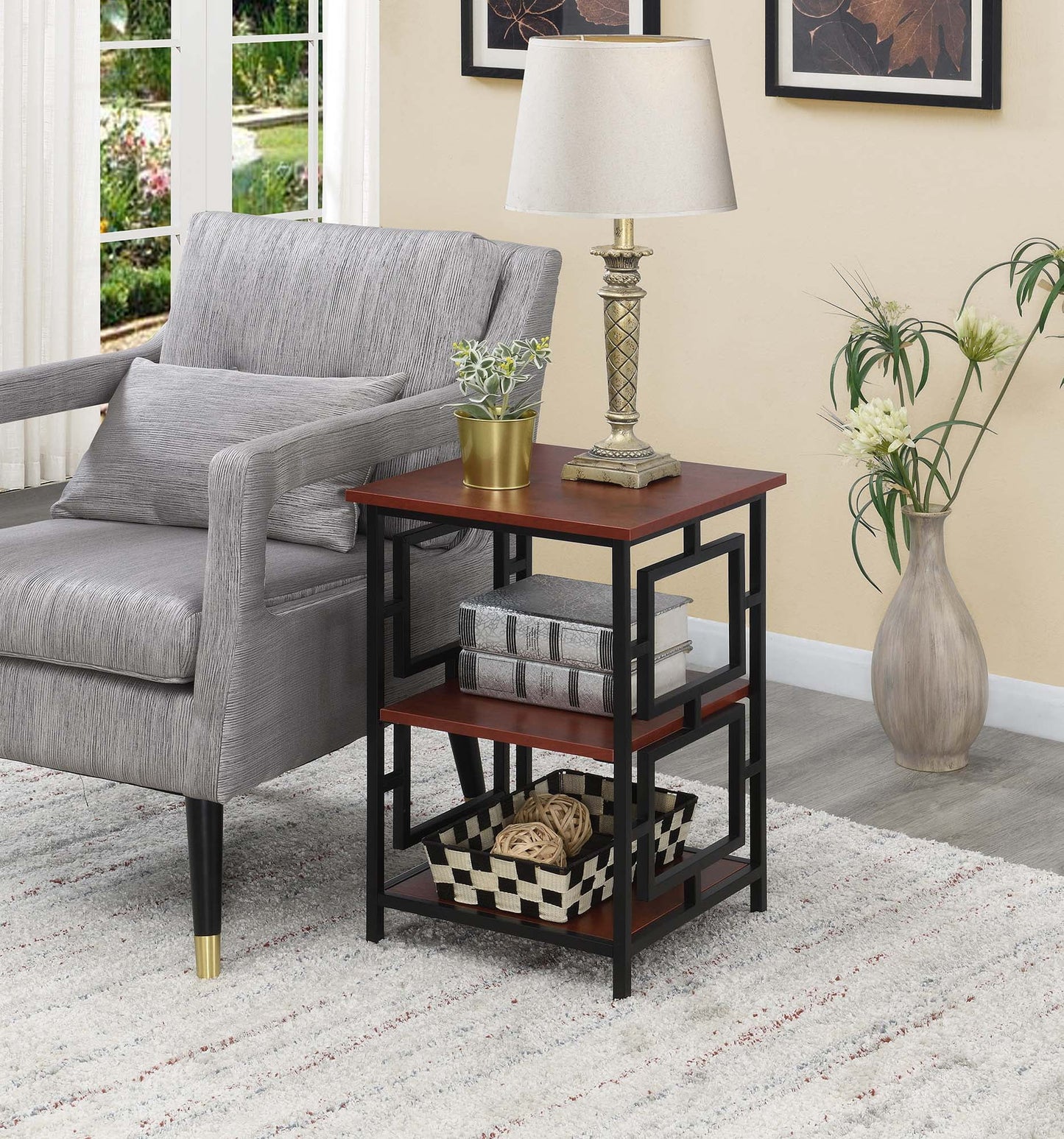 Convenience Concepts Town Square Metal Frame End Table