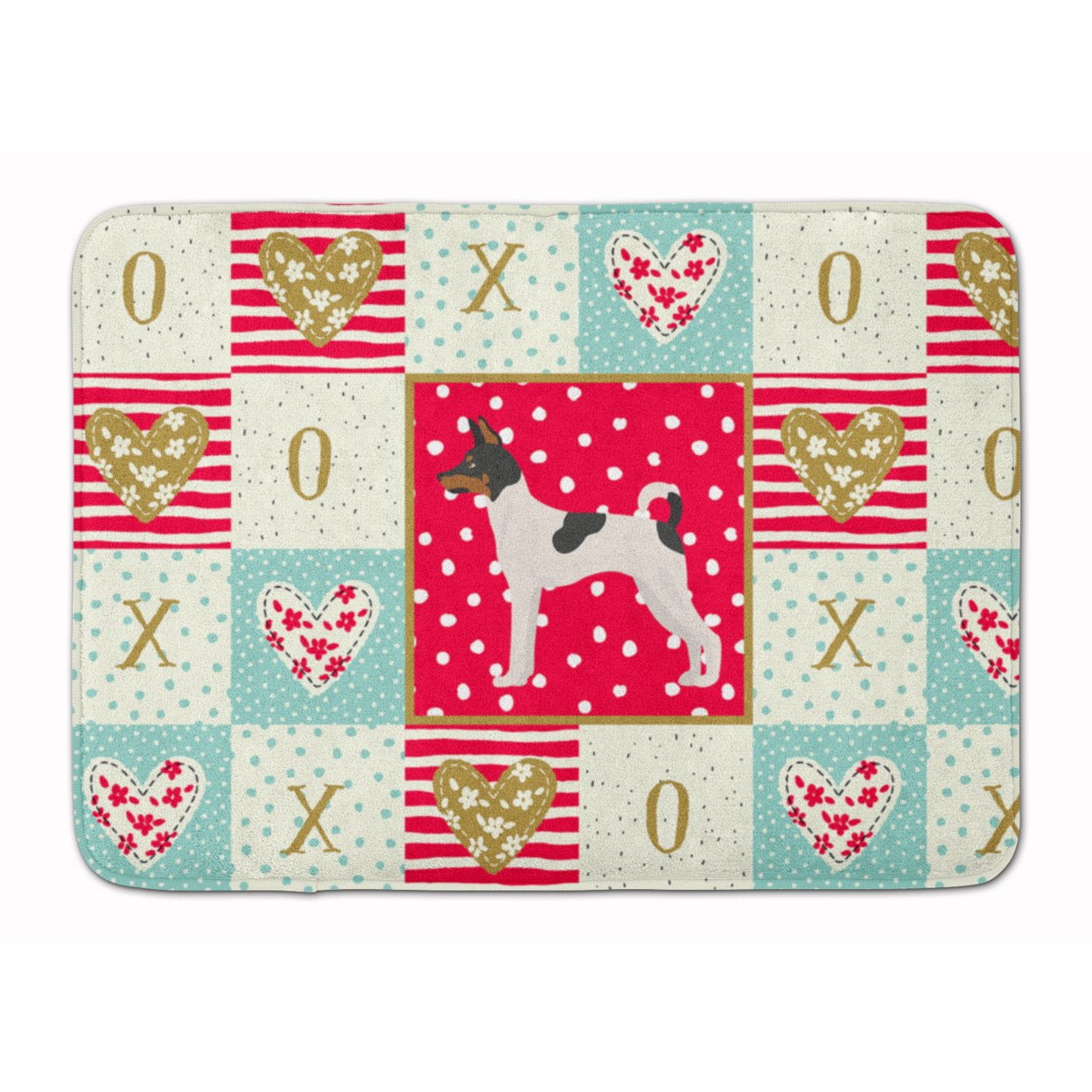 Toy Fox Terrier Love Machine Washable Memory Foam Mat