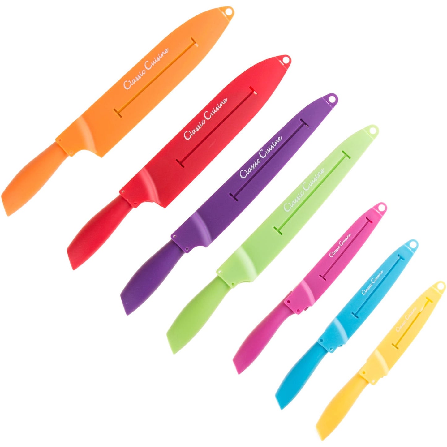 Trademark 82-CC5000 Colored Knife Set with Sheaths - Pro Grade, 14 Piece