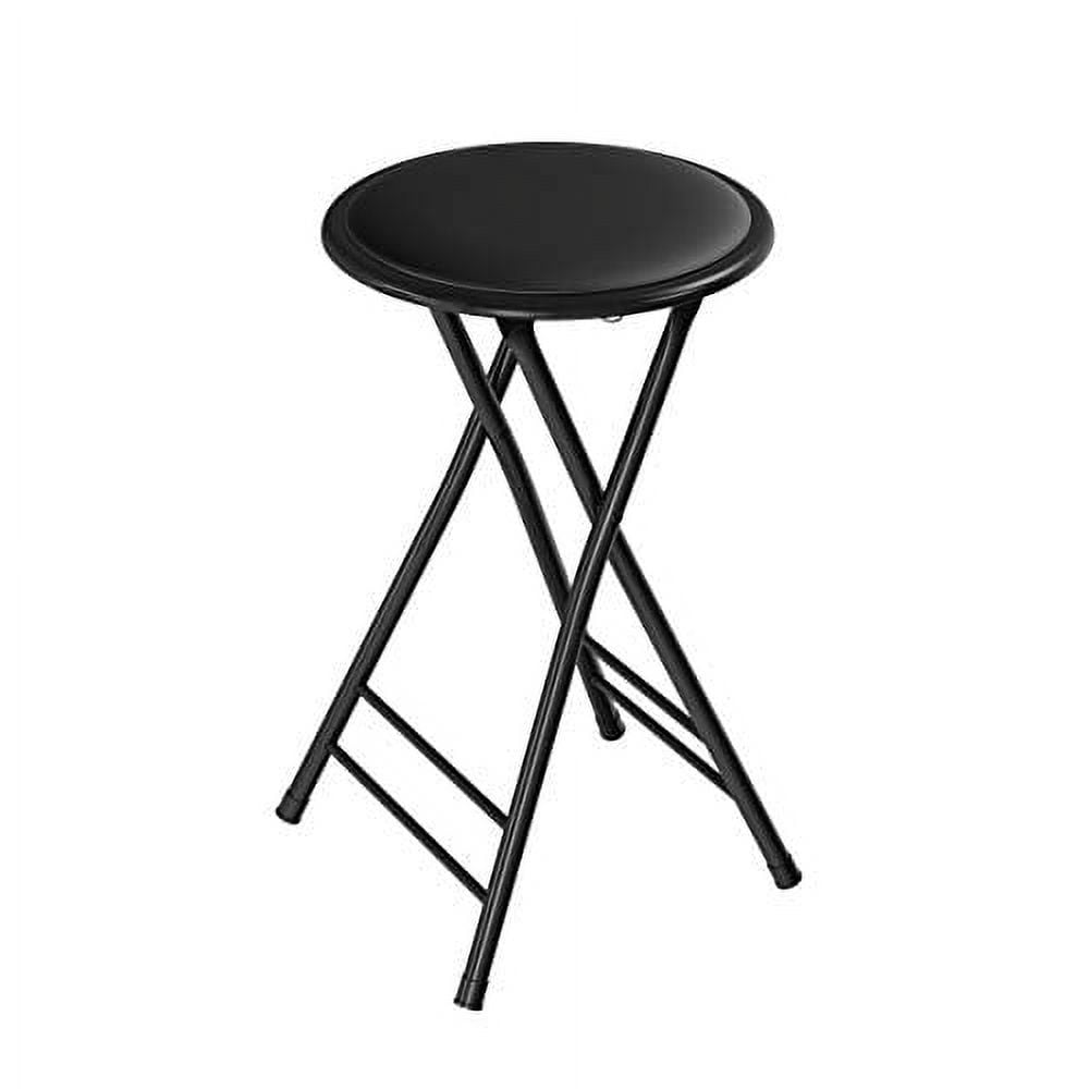 Trademark Home Backless 24-inch Folding Stool with 225lb Capacity (Black)