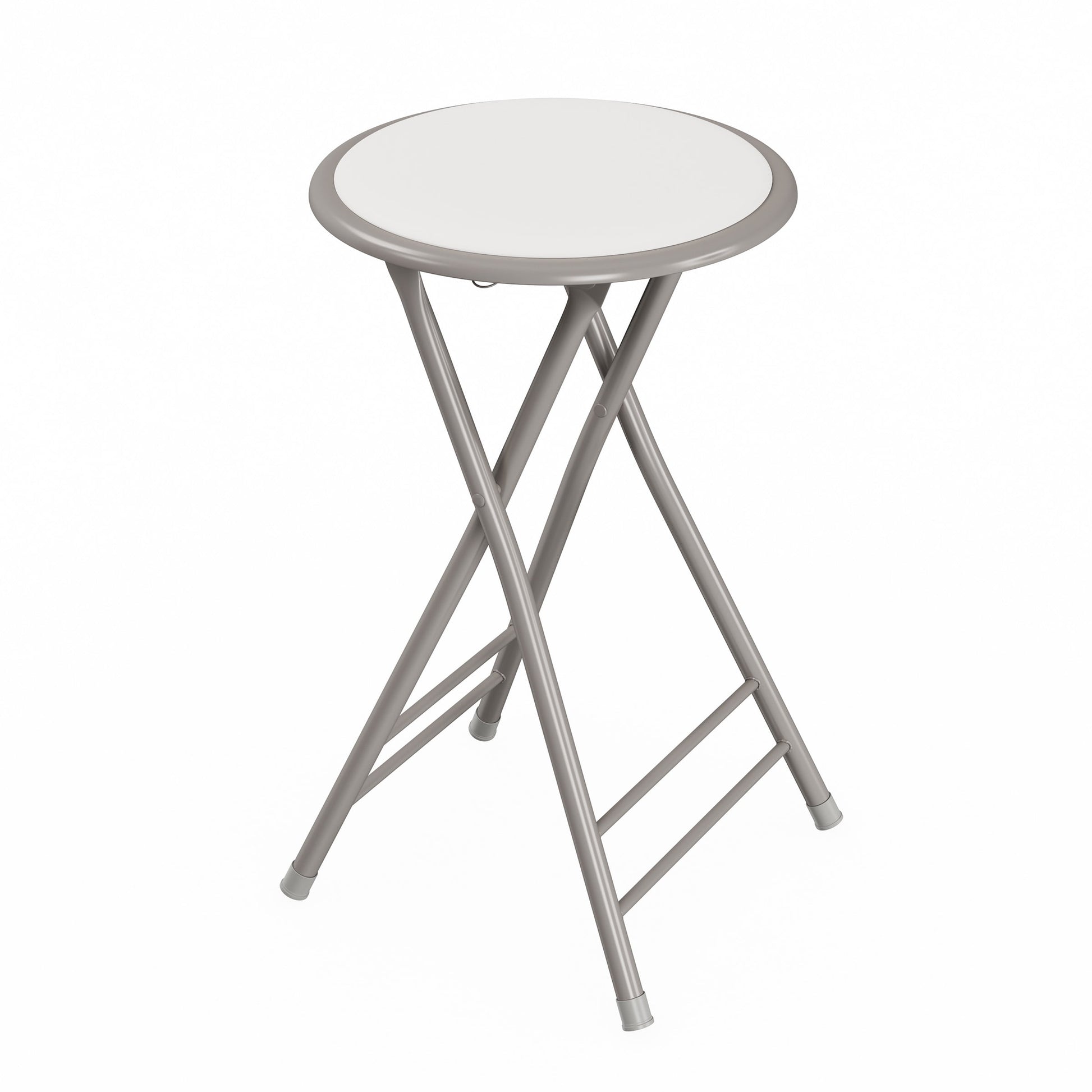 Lavish Home Backless 24-Inch Folding Stool with 225lb Capacity (White)