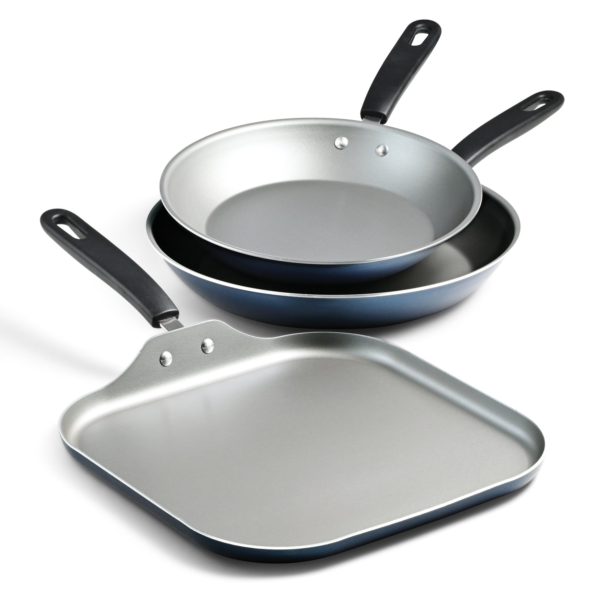 Tramontina Primaware 3-Piece Nonstick SautÃ© Pan and Griddle Set, 9.5â€ and 11â€ SautÃ© Pans, and 11â€ Griddle Blue