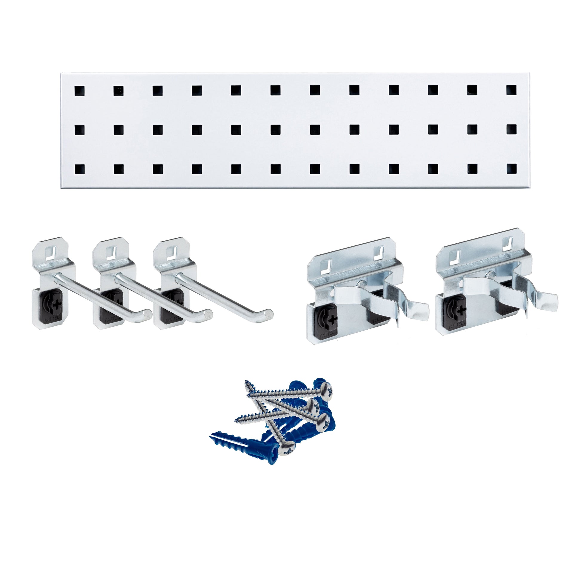 Triton ProductsÂ® LOCBOARD LBS18T-WHT Pegboard Strip,White,Square,4-1/2"H