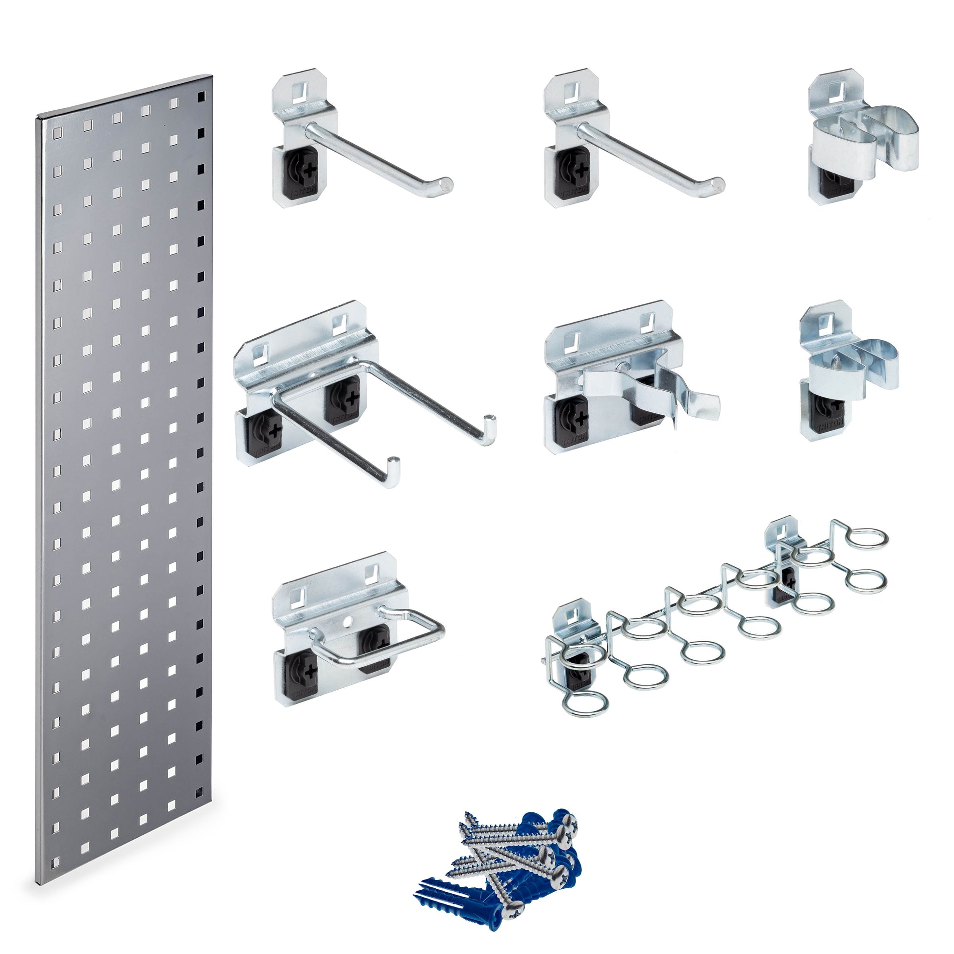 Triton ProductsÂ® LOCBOARD LBS31T-SLV Pegboard Strip,Silver,Square,9"H