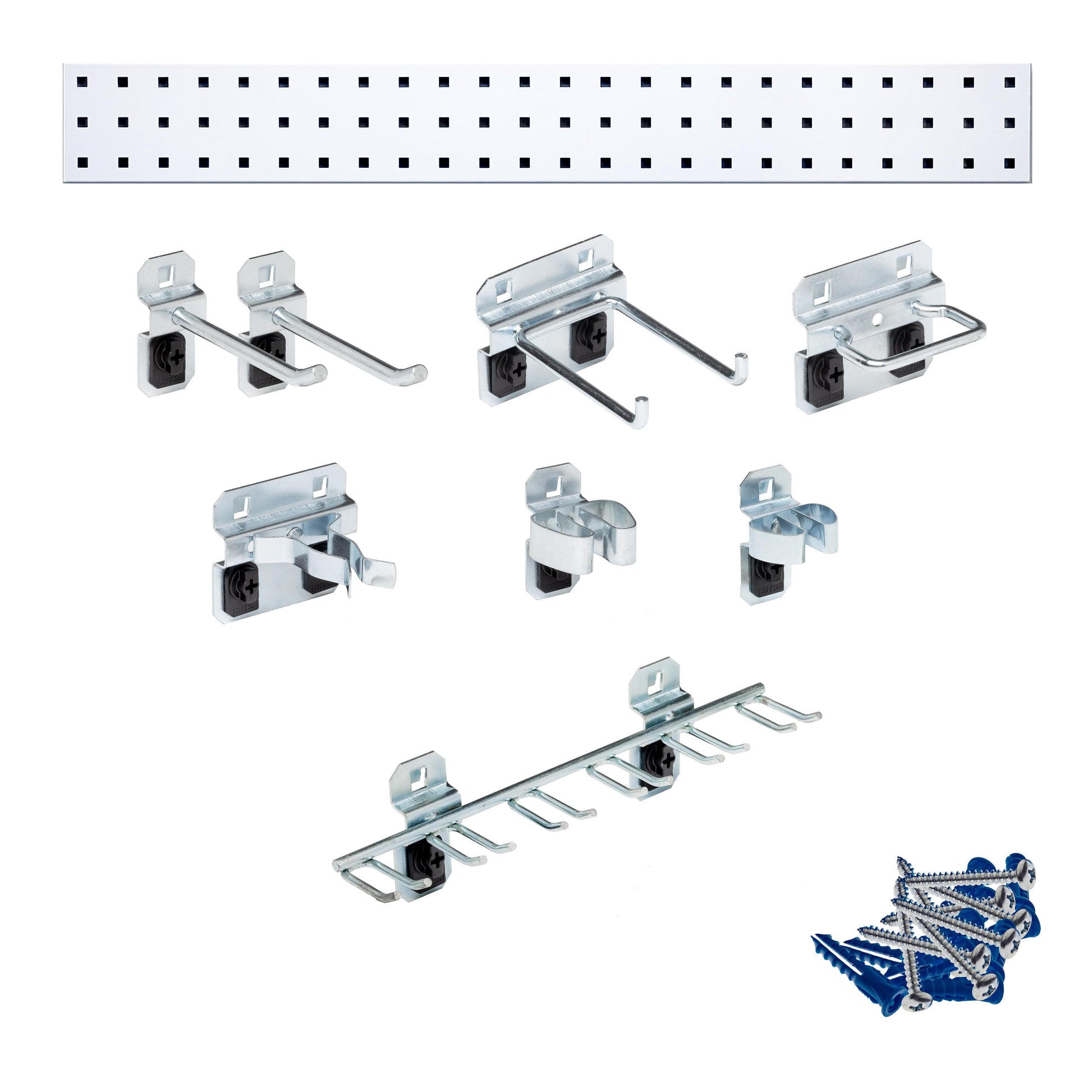 Triton ProductsÂ® LOCBOARD LBS36T-WHT Pegboard Strip,White,Square,36"W,Steel