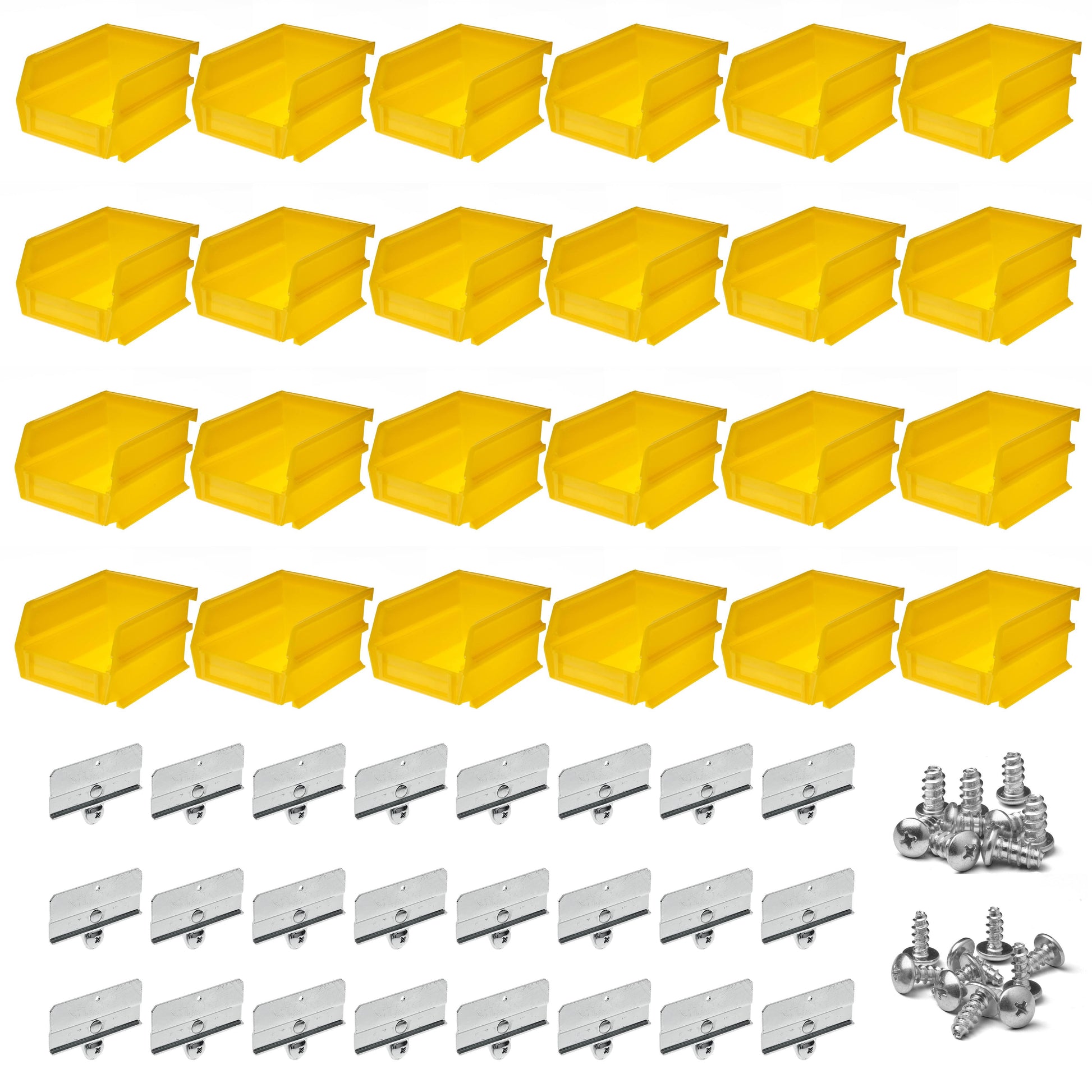 Triton ProductsÂ® LocBin 5-3/8"L x 4-1/8"W x 3"H Yellow Polypropylene Hanging Bin & BinClip Kits, 24ct
