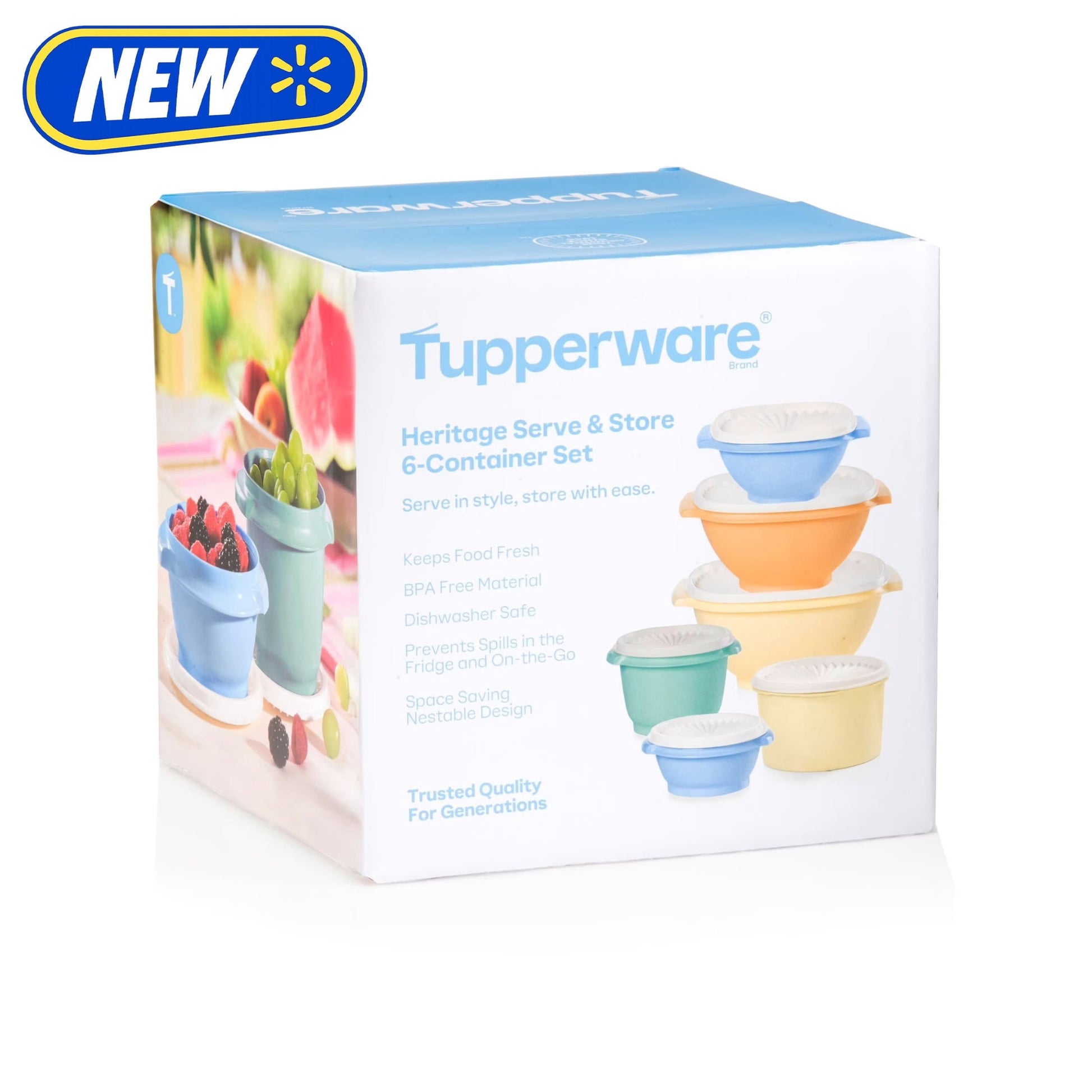 Tupperware Heritage Serve & Store Food Storage Containers with Lids (6 Count)
