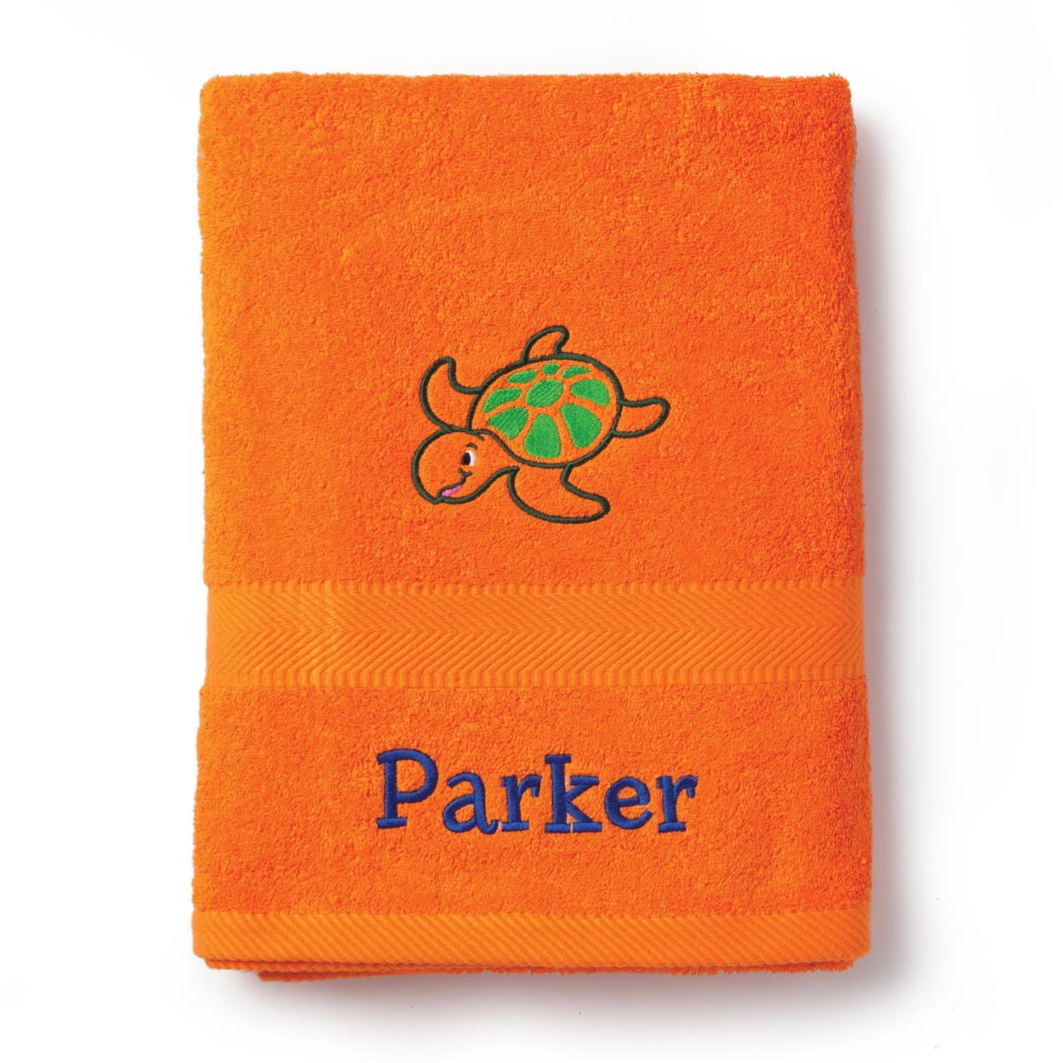 Turtle Personalized Orange King Size Towel