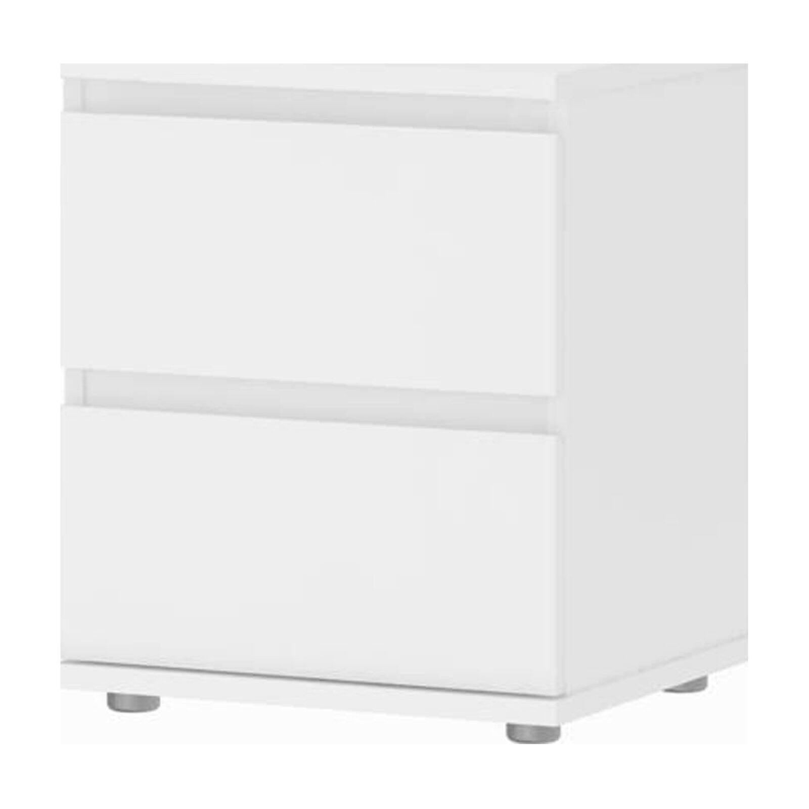 Tvilum Aurora 2 Drawer Bedroom Nightstand for Adults, White