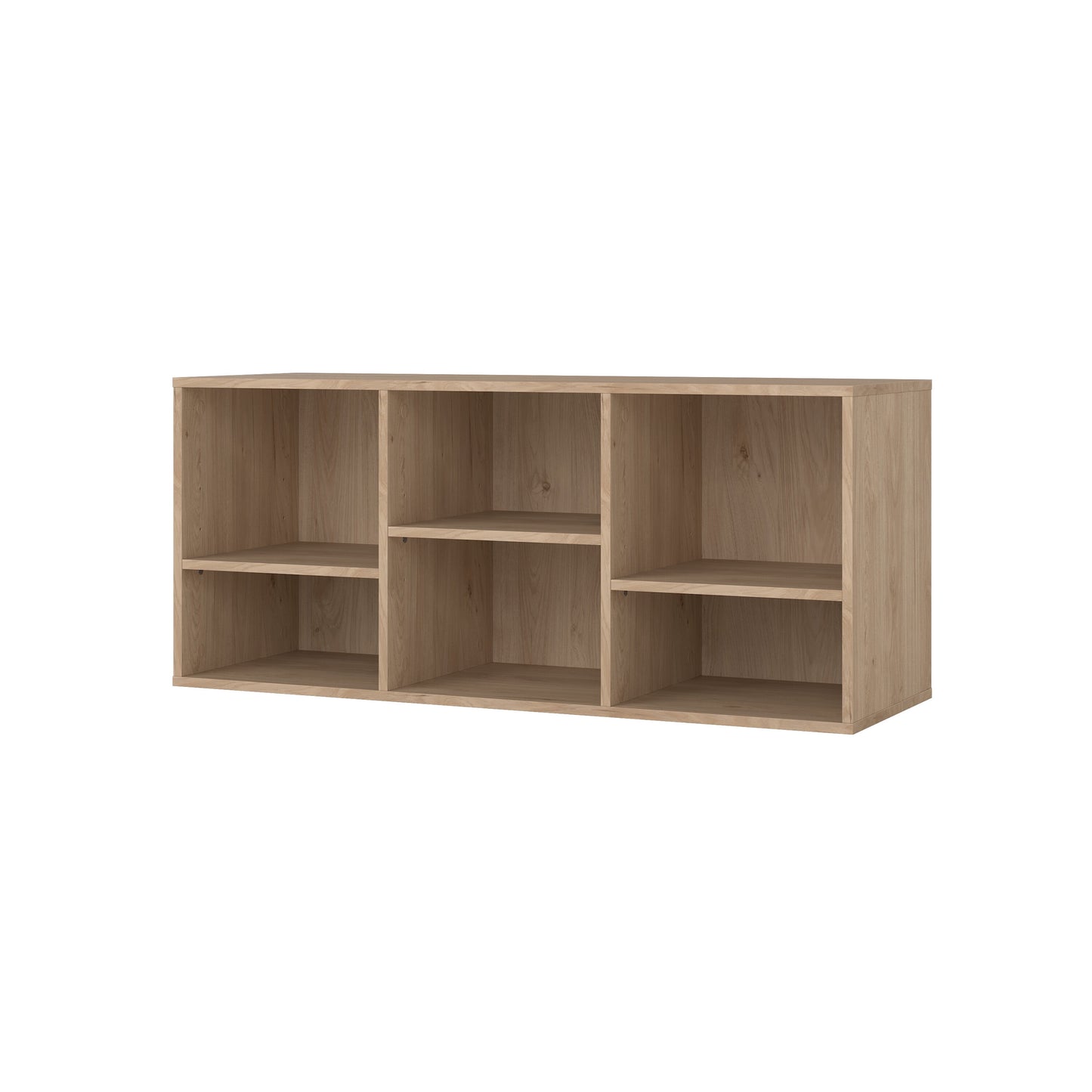 Tvilum Hyper Rectangle 6 Cubby Storage Entryway Bench, Jackson Hickory