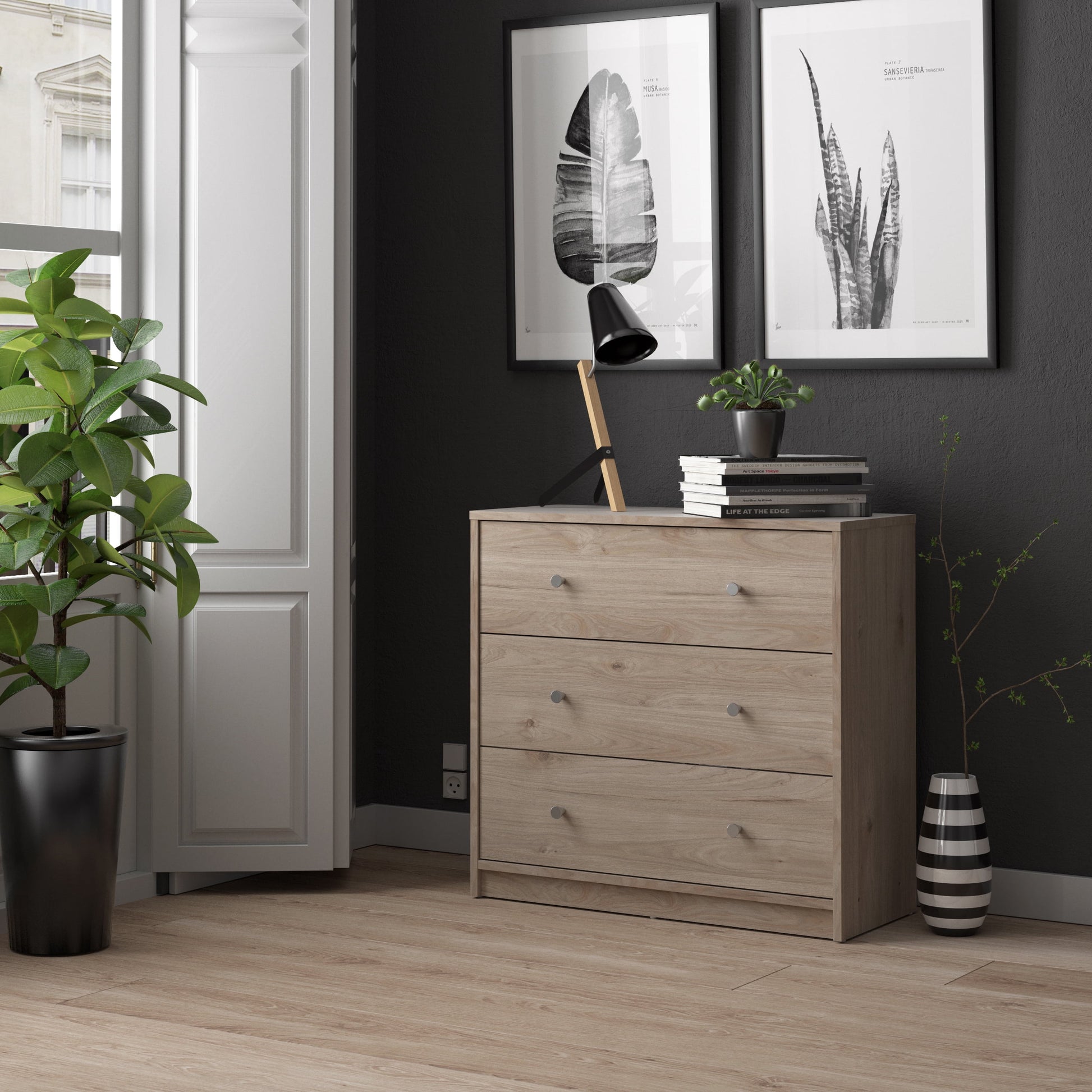 Tvilum Studio CÃ³moda de 3 Cajones para Adultos, Jackson Hickory