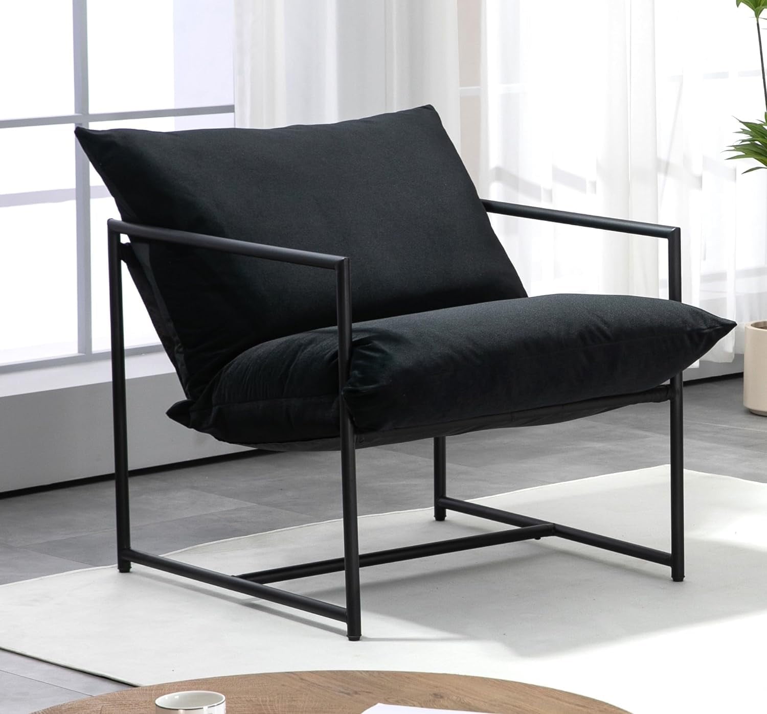 US Pride Furniture Serenity Accent, Modern Velvet Arm Chair with Reclined Seat,   Plush Comfort for Stylish Living Room