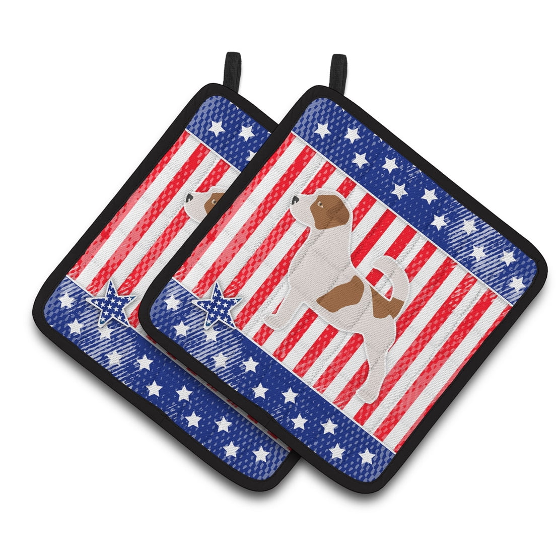 USA Patriotic Jack Russell Terrier Pair of Pot Holders