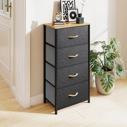 Uforic 4 Drawer Fabric Storage Dresser for Living Room, , Hallway for Adult, Dark Grey