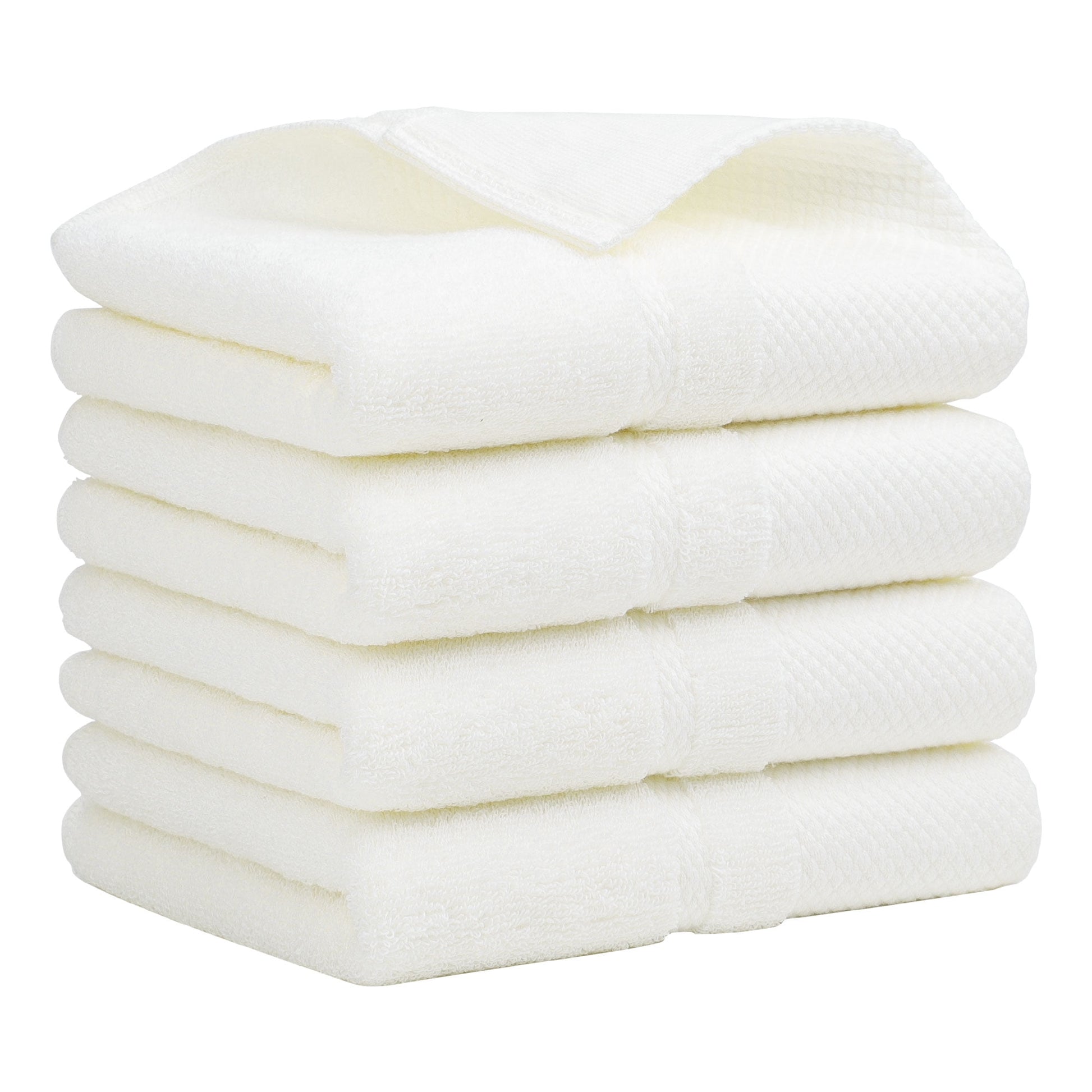Unique Bargains 100% Cotton Absorbent Hand Towel Set 14"x30" Beige 4 Pcs