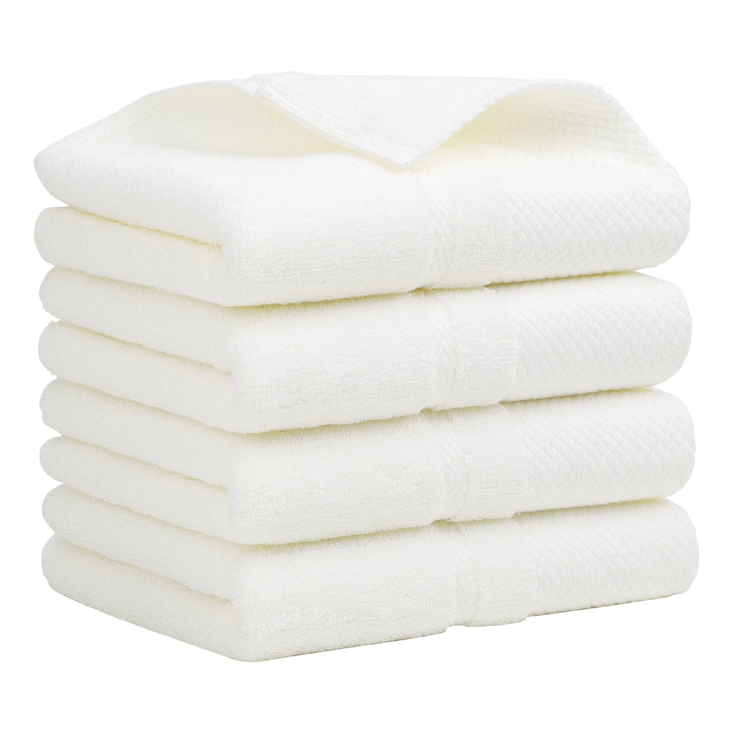 Unique Bargains 100% Cotton Absorbent Hand Towel Set 14"x30" Misty Rose 4 Pcs