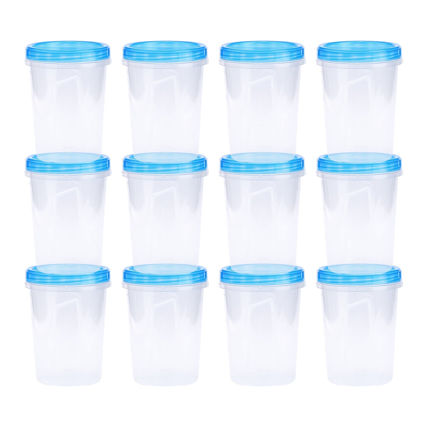 Unique Bargains 12 Packs Food Storage Containers Leakproof Stackable Lunch Box 34 oz Blue