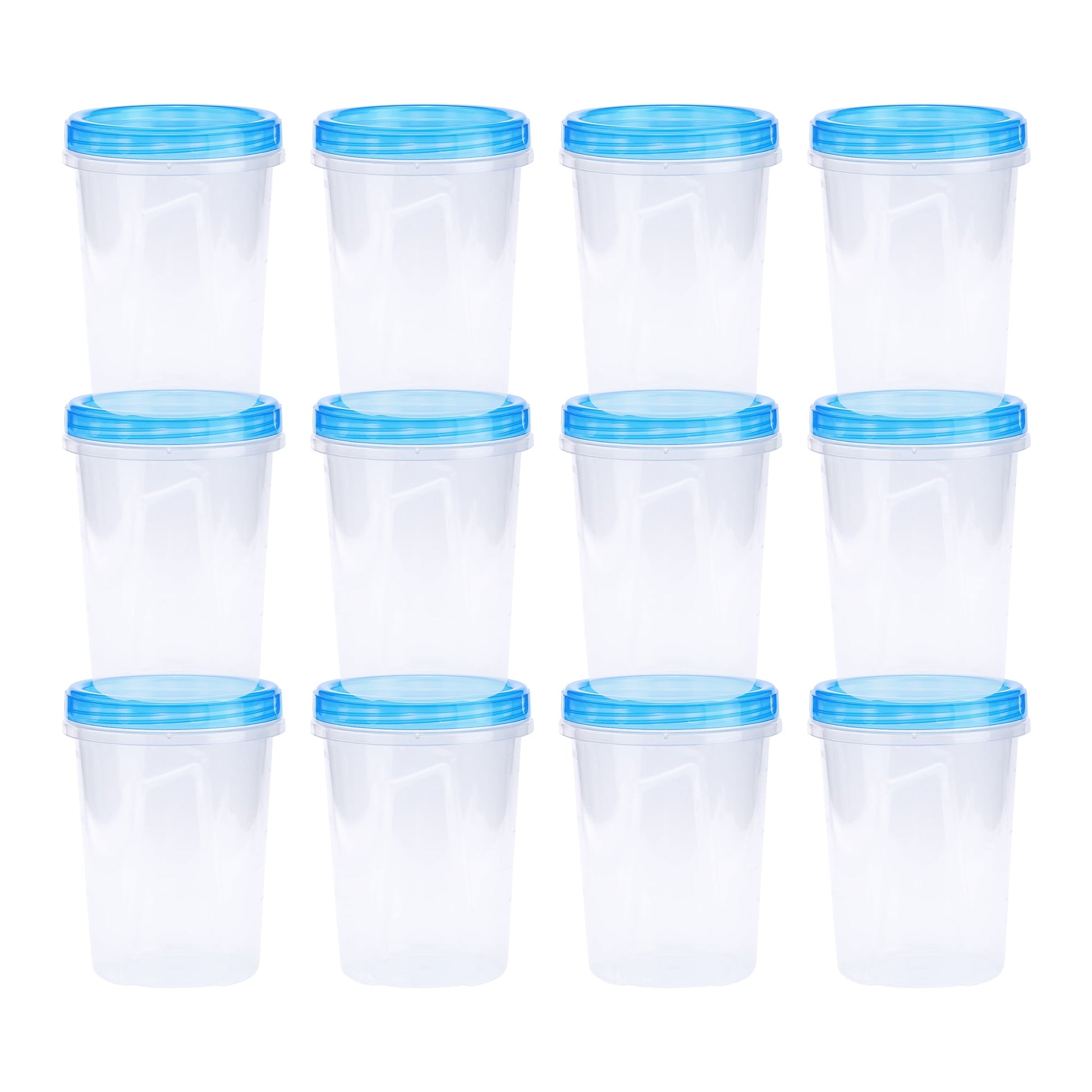 Unique Bargains 12 Packs Food Storage Containers Leakproof Stackable Lunch Box 34 oz Blue