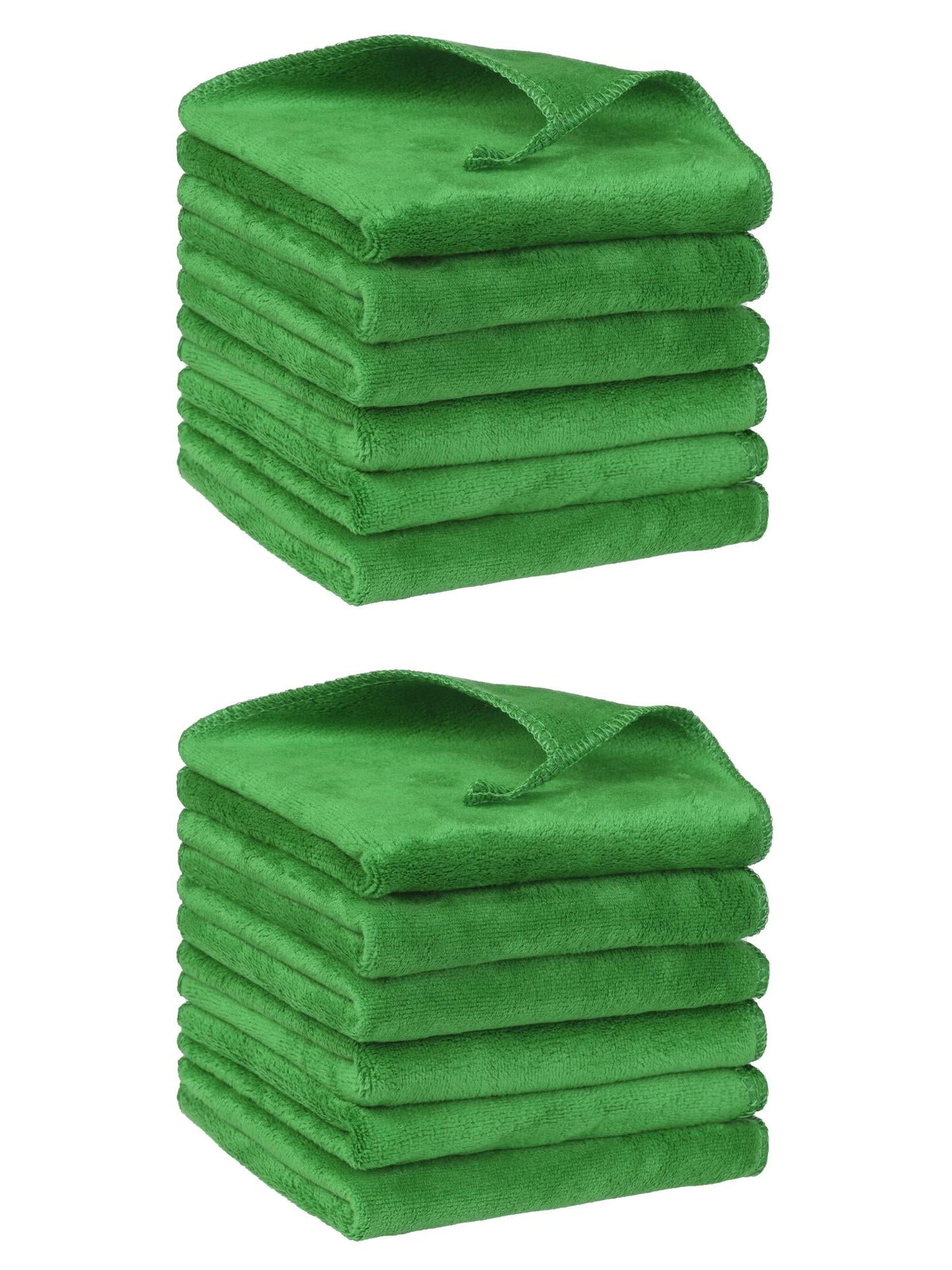 Unique Bargains 12"x12" Microfiber Thick Absorbent Dishwashing Kitchen Towels Green