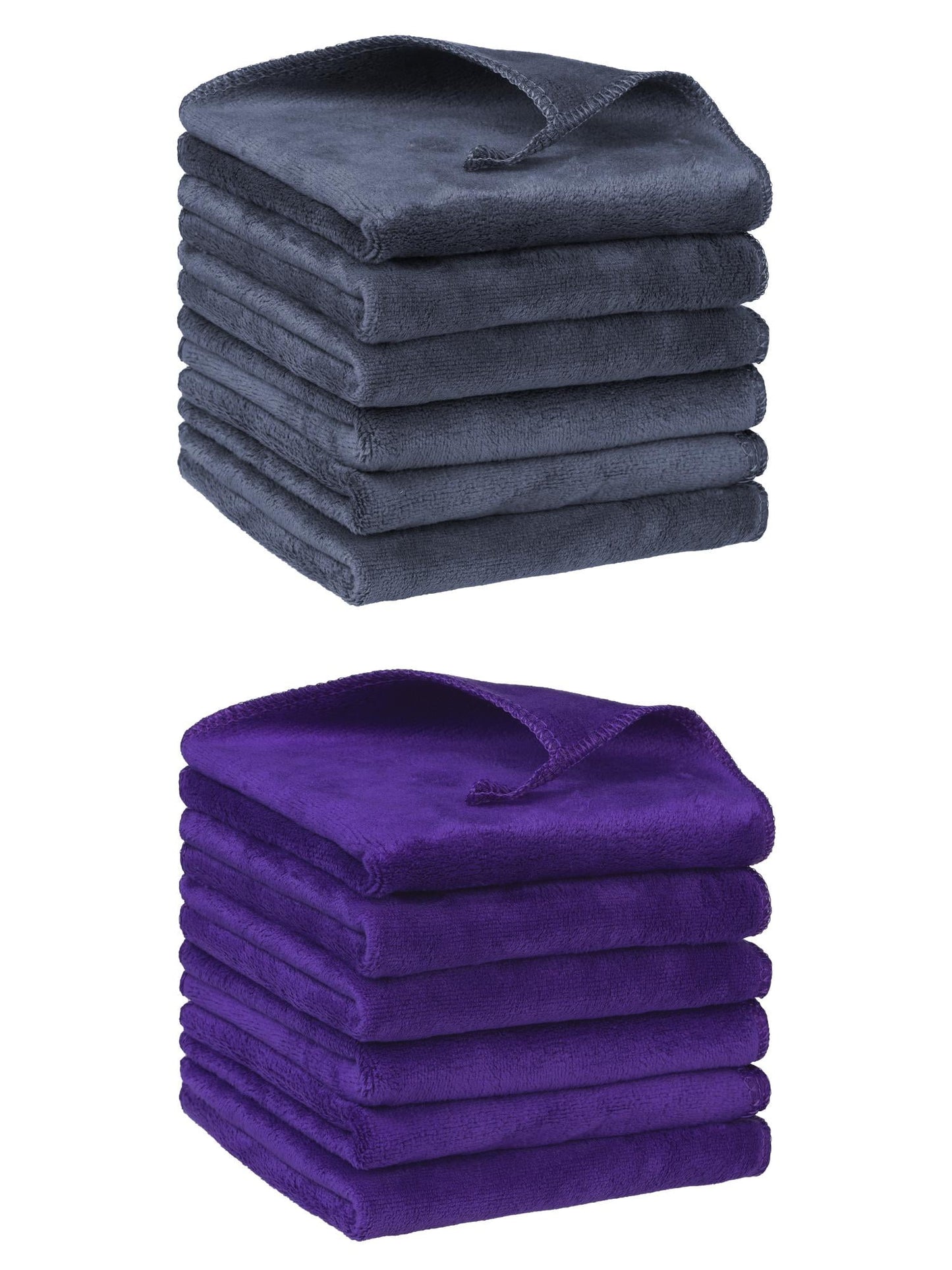 Unique Bargains 12"x12" Microfiber Thick Absorbent Dishwashing Kitchen Towels Purple, Grey