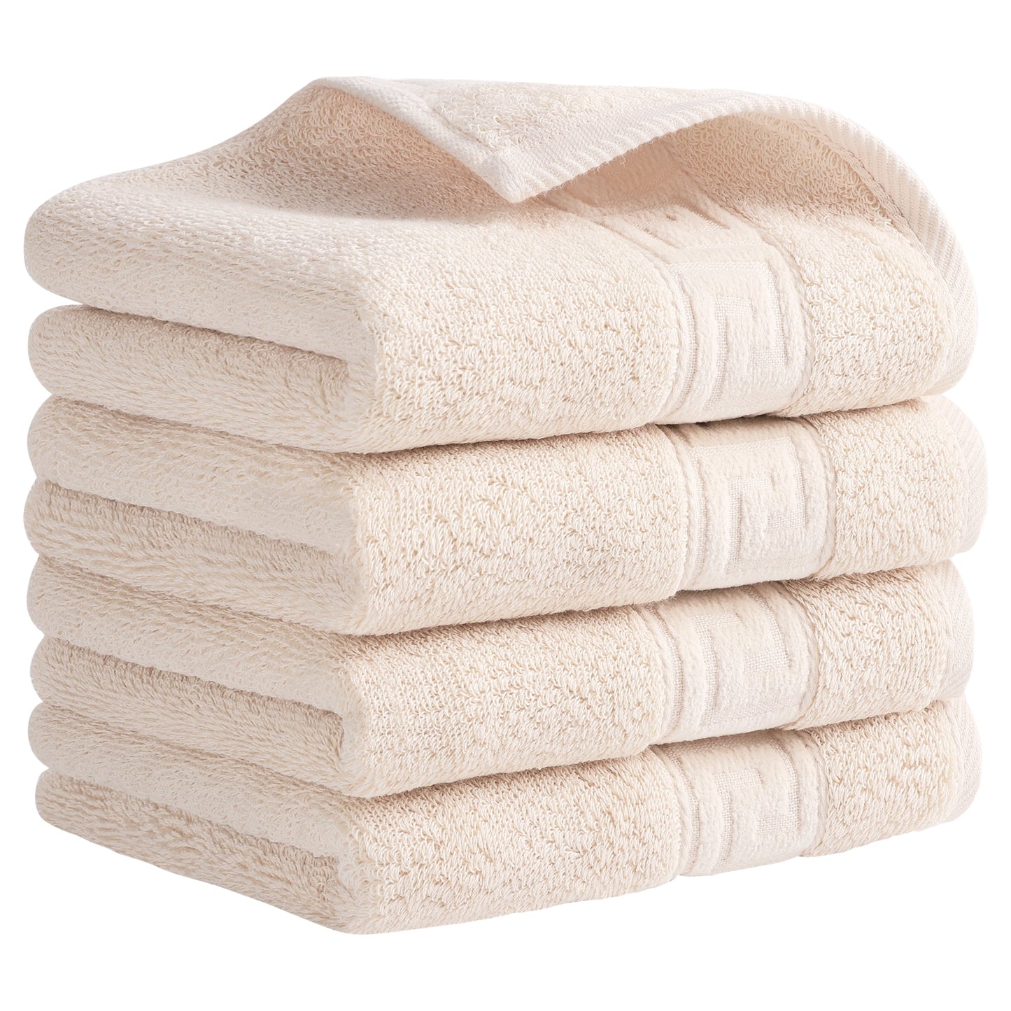 Unique Bargains 13" x 29" Solid Soft Absorbent Hand Towel Grey 4-Piece