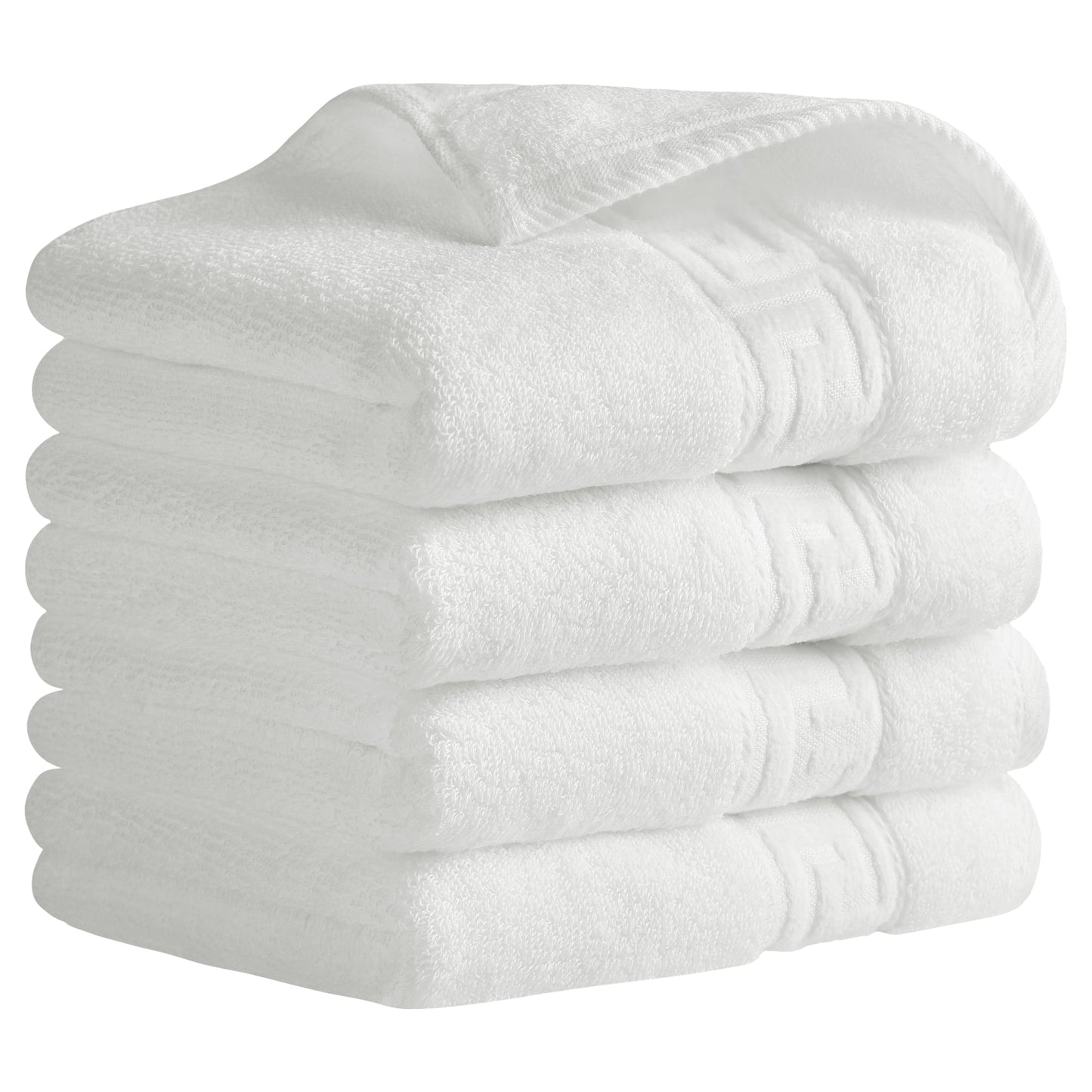 Unique Bargains 13" x 29" Solid Soft Absorbent Hand Towel White 4-Piece