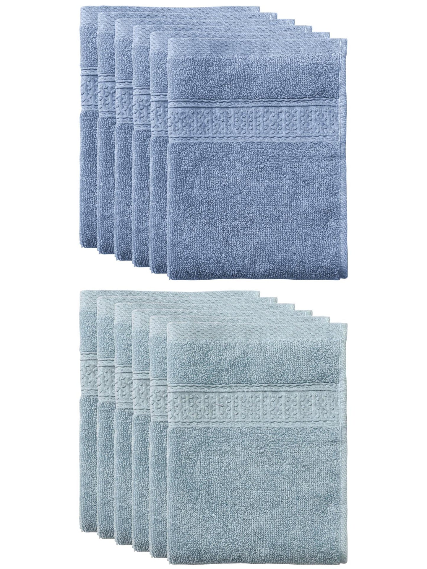 Unique Bargains 13"x13" Absorbent Cotton Dish Kitchen Plain Towels Blue Gray, Grey