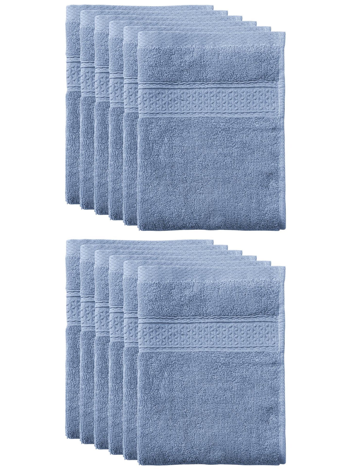 Unique Bargains 13"x13" Absorbent Cotton Dish Kitchen Plain Towels Blue Gray