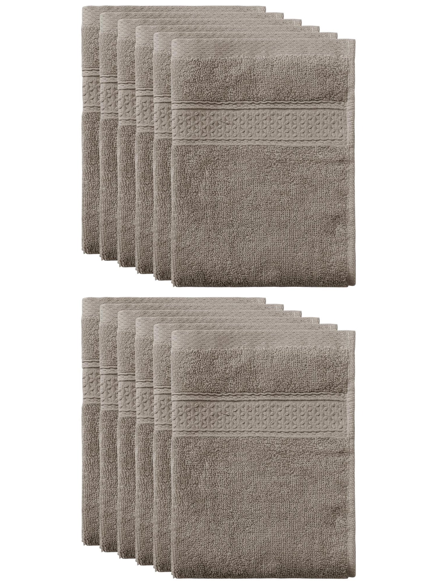 Unique Bargains 13"x13" Absorbent Cotton Dish Kitchen Plain Towels Brown