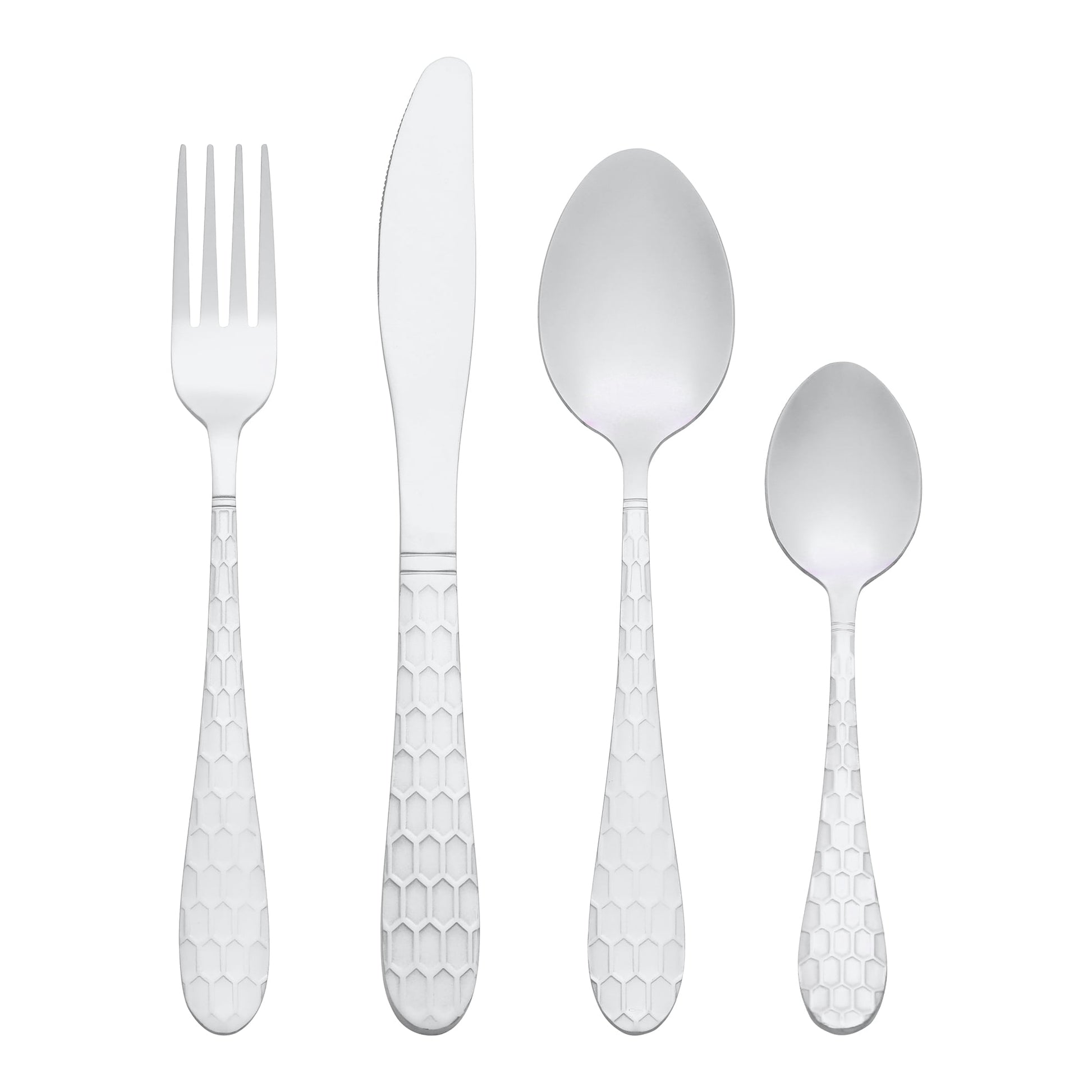 Unique Bargains 16 Pieces Stainless Steel Flatware Set Silver