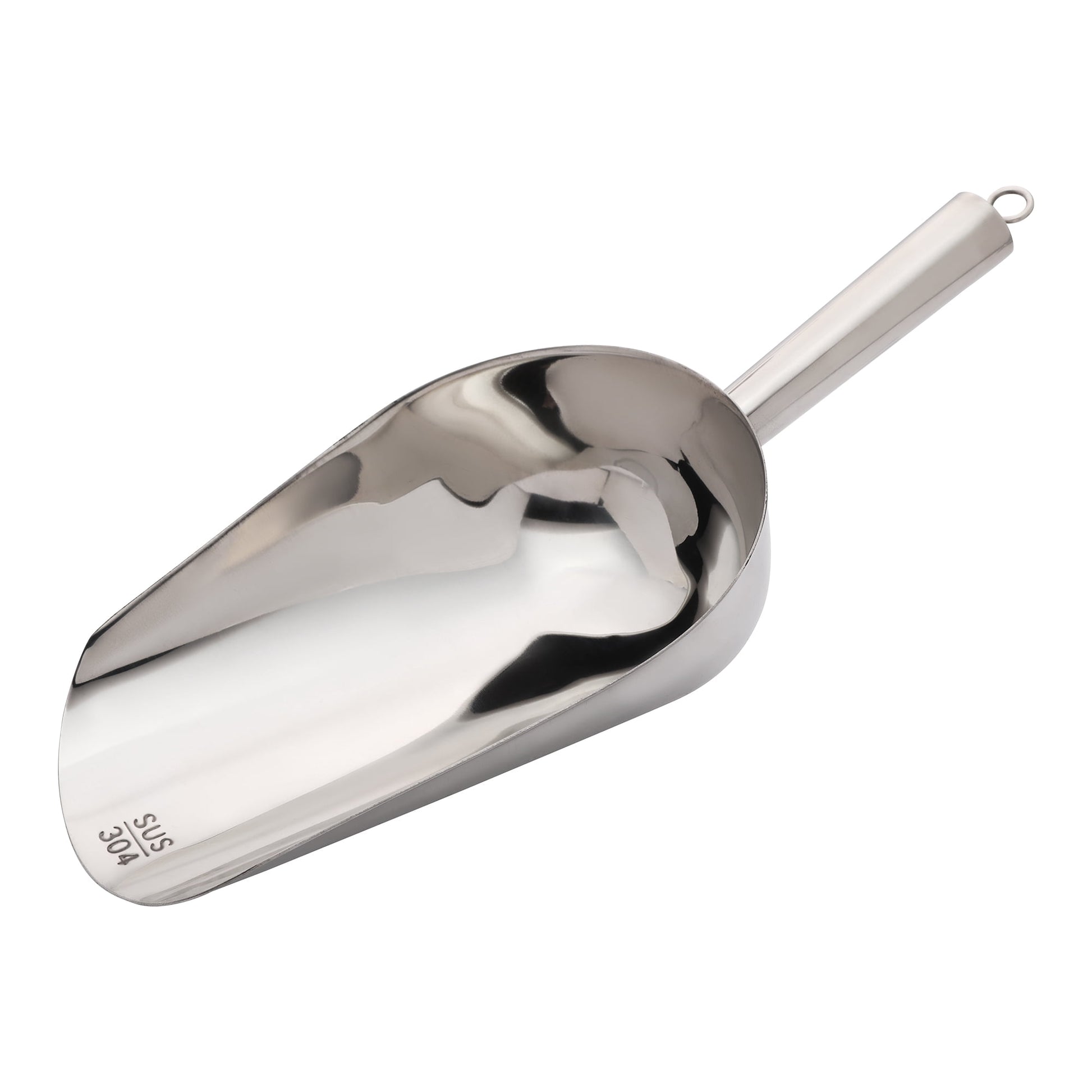 Unique Bargains 1Pcs Easy Clean Stainless Steel Ice Scoop Silver 11.8*5.1inch