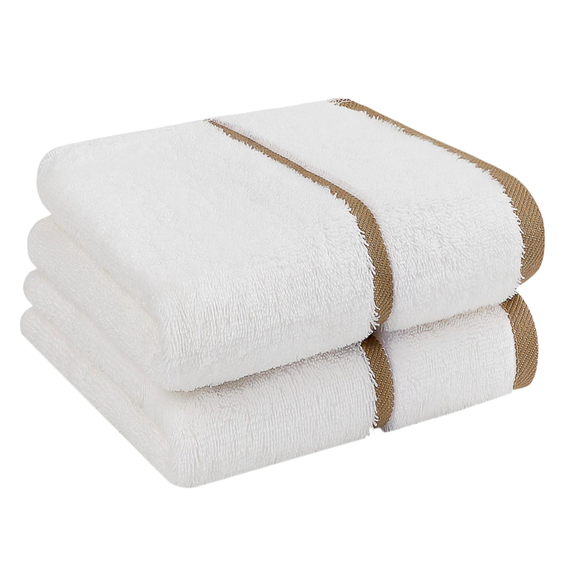 Unique Bargains 2-Pack Lightweight Cotton Hand Towels 16" x 30" Tan