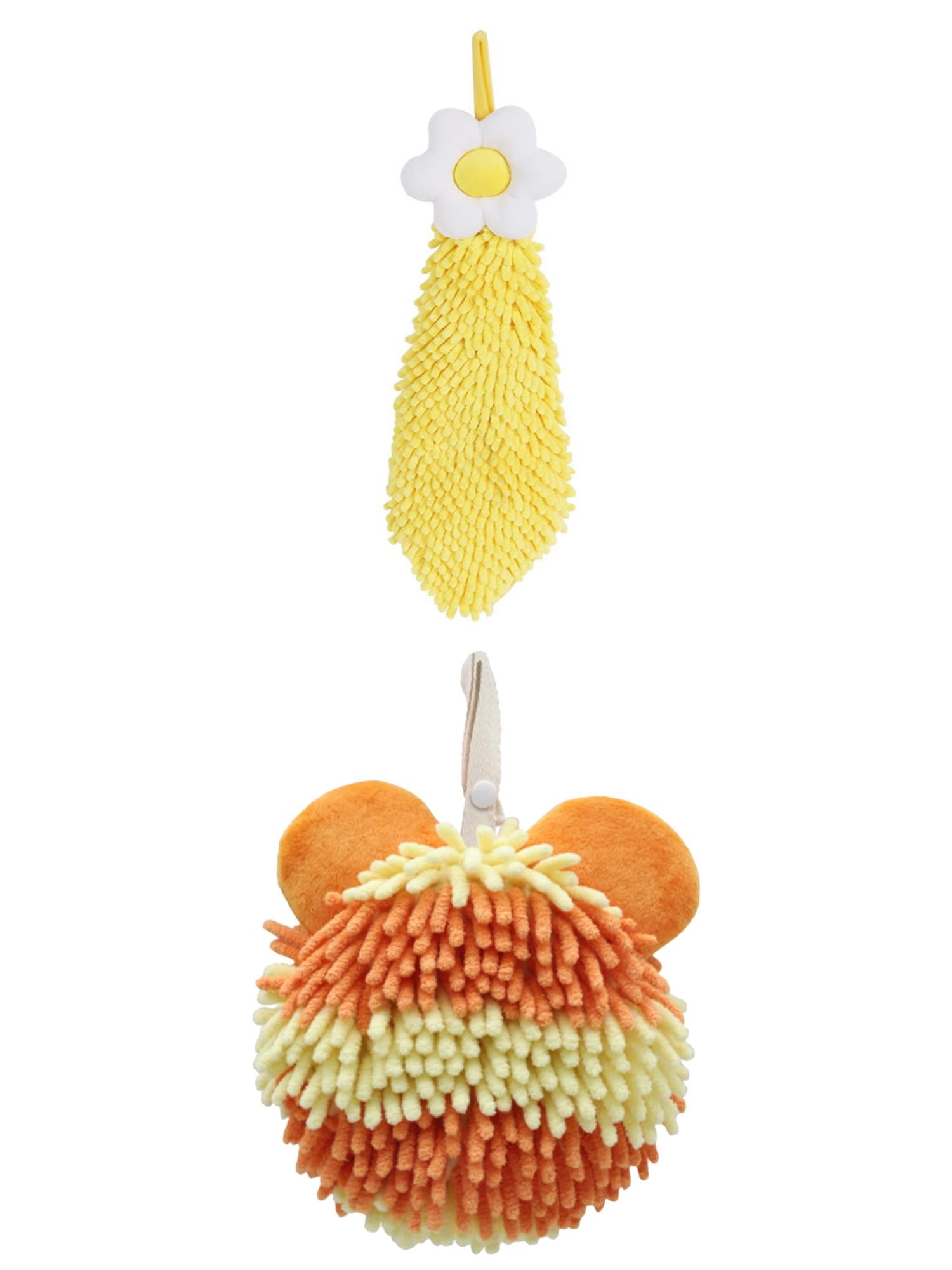 Unique Bargains 2 Pack Soft Hand Towel 6" x 15"/7" x 7" Yellow/Orange