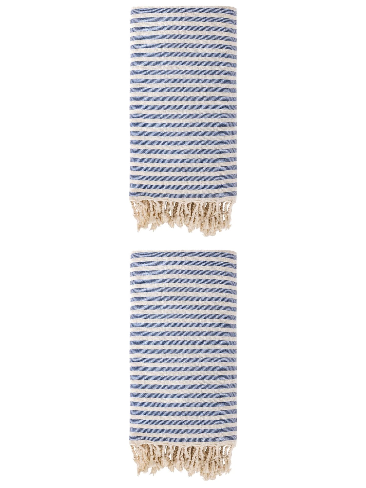 Unique Bargains 2 Pack Soft Sand Free Quick Dry Turkish Towel Blue 71"x40"