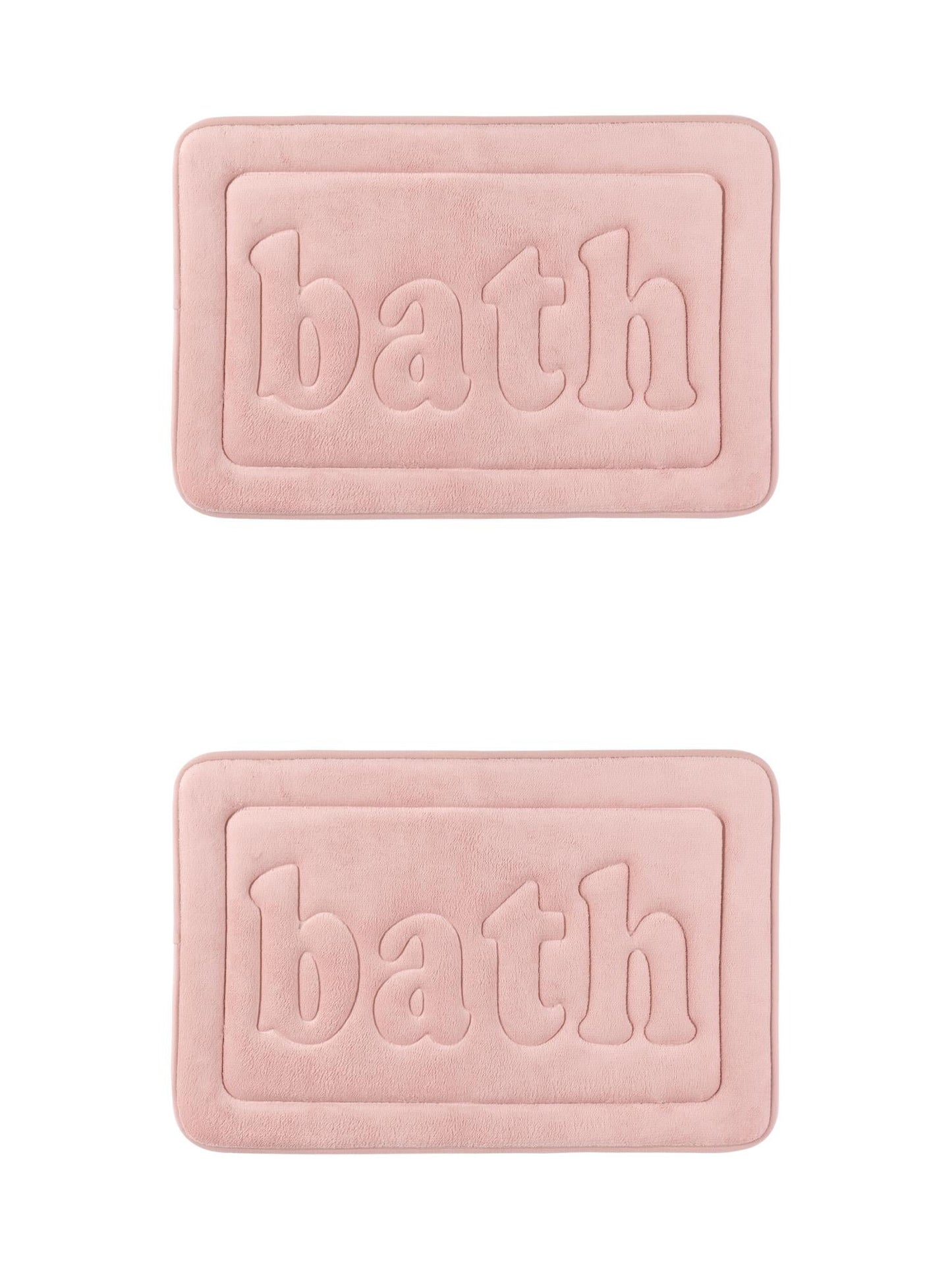 Unique Bargains 2 Pcs Bath Mat Non Skid Bottom Bath Rugs Pink 16" x 24"/20" x 32"
