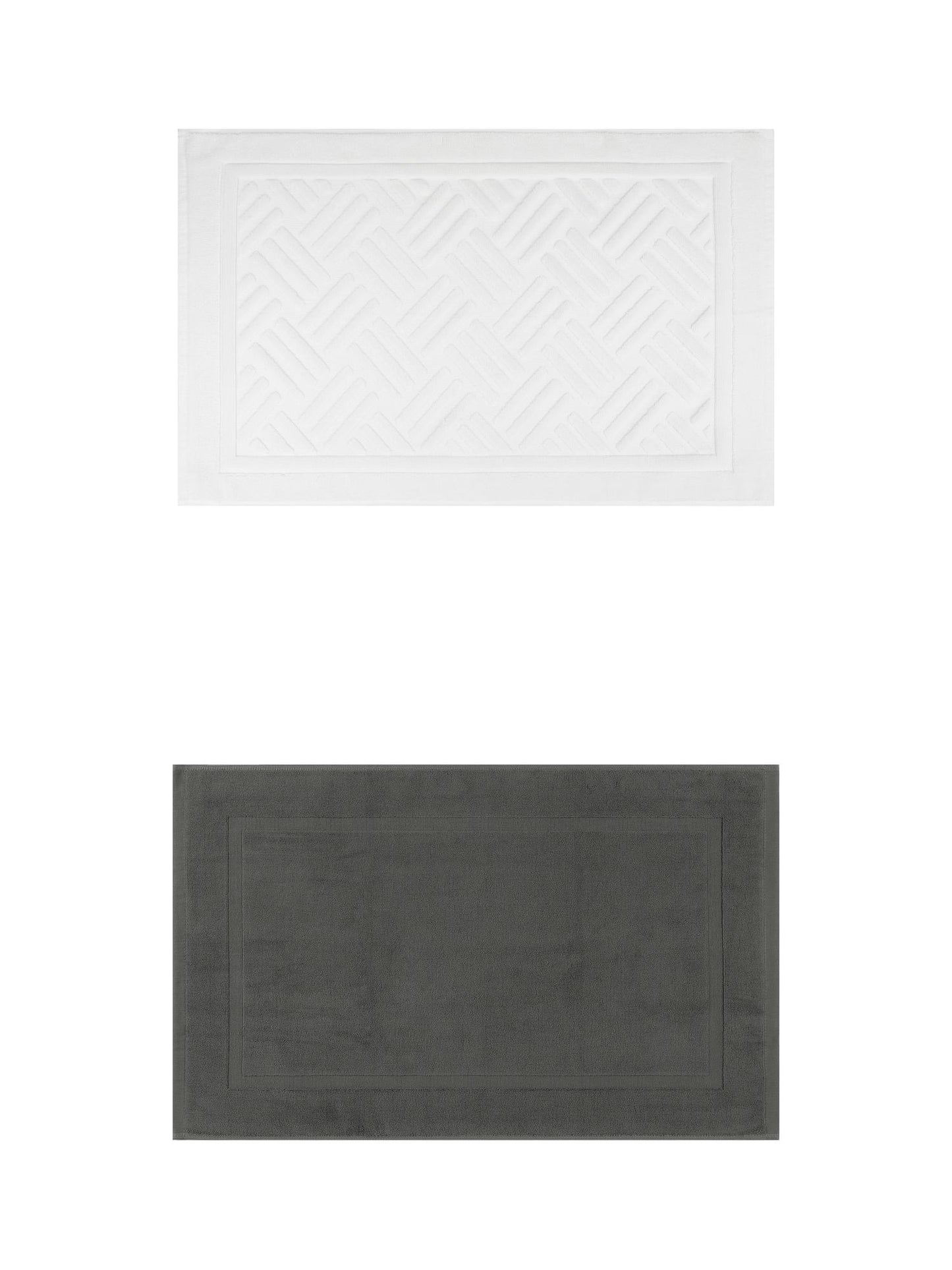 Unique Bargains 2 Pcs Cotton Banded Reversible Soft Bath Rug Grey/Beige 16" x 24"