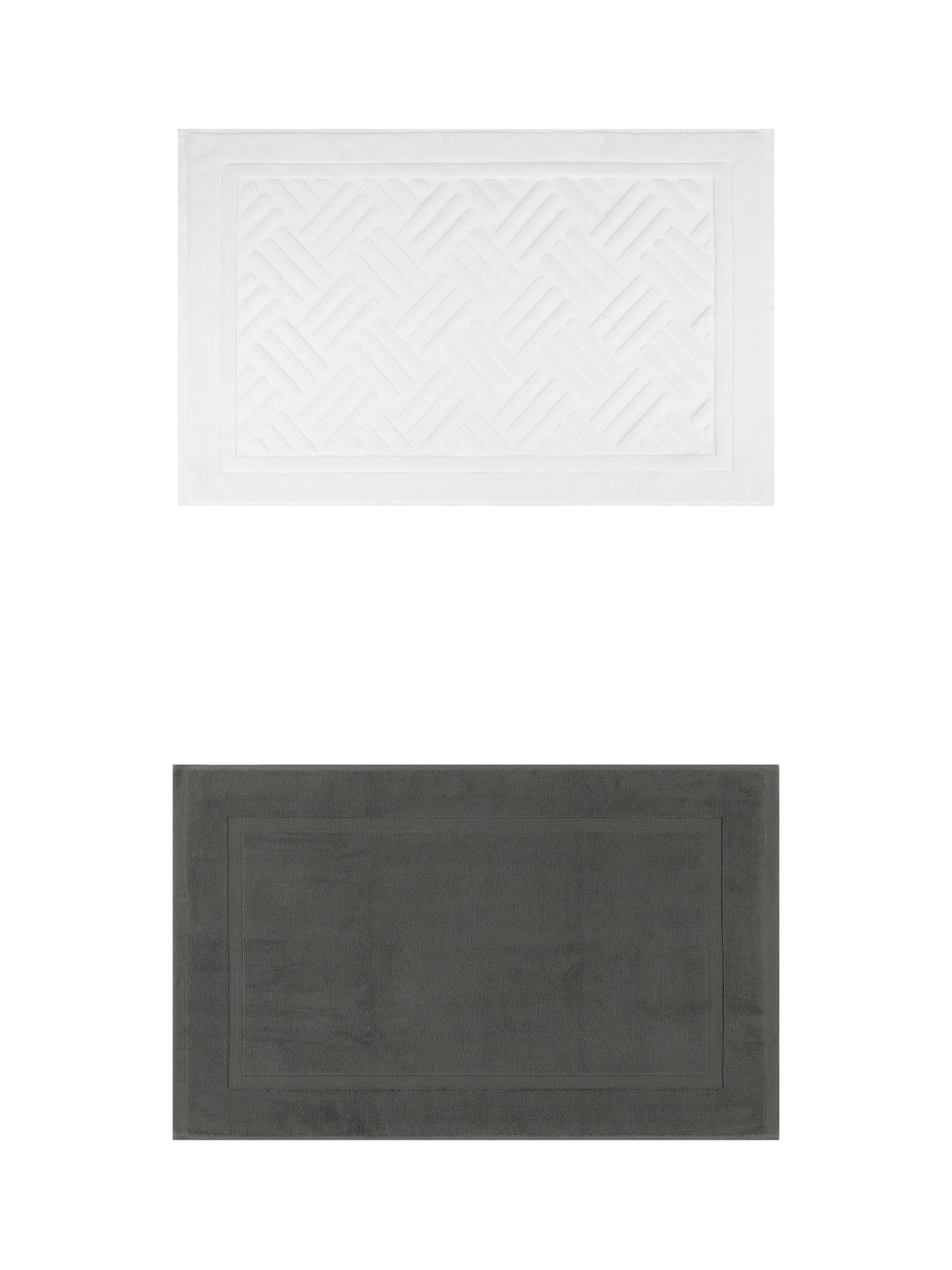 Unique Bargains 2 Pcs Cotton Banded Reversible Soft Bath Rug Grey/Beige 16" x 24"