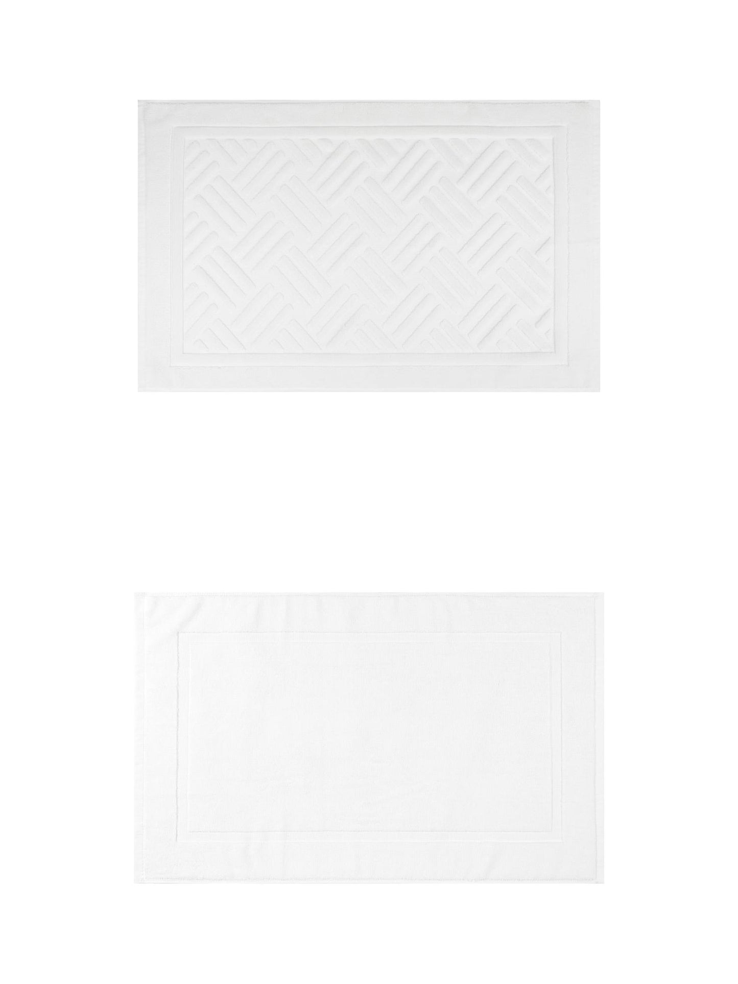 Unique Bargains 2 Pcs Cotton Banded Reversible Soft Bath Rug White/Beige 20" x 32"