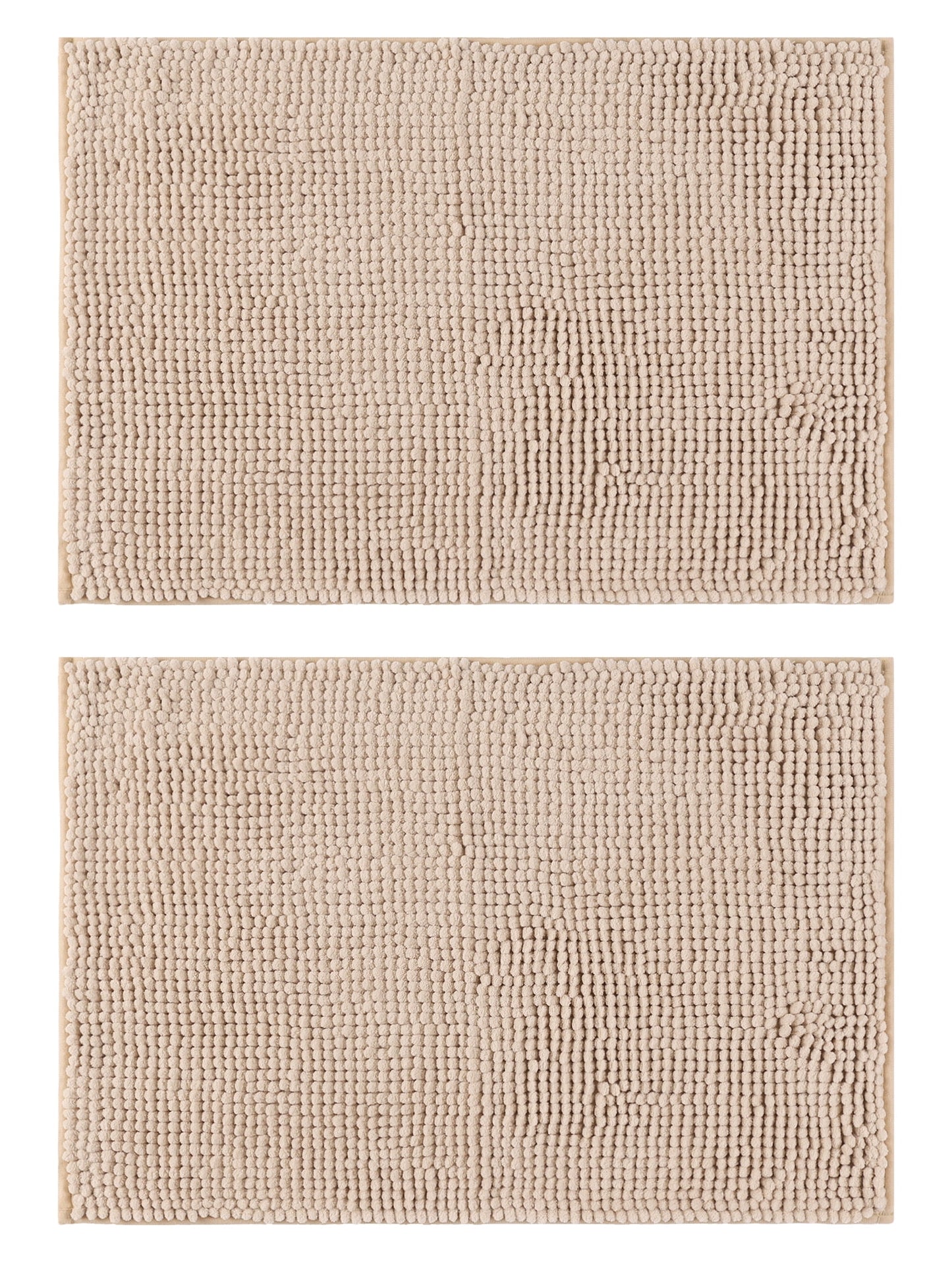 Unique Bargains 2 Pcs Microfiber Non-Slip Bathroom Mat Plush Fluffy Quick Dry Bath Rugs Khaki 16" x 24"