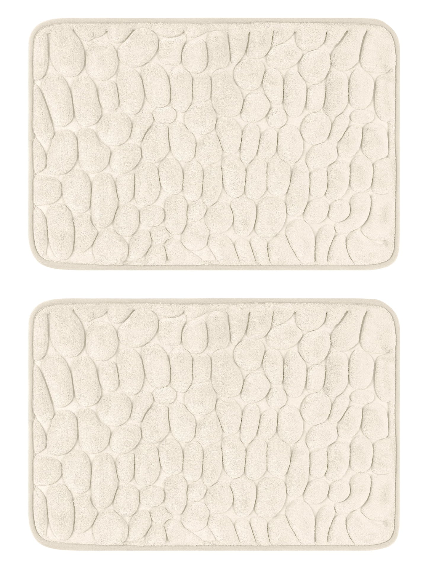 Unique Bargains 2 Pcs Non-Slip Memory Foam Bath Mat Soft Bathroom Rugs for Bathroom, Sink Khaki 16" x 24"