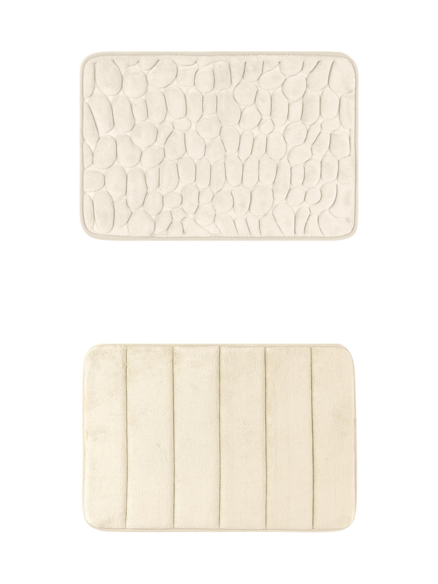 Unique Bargains 2 Pcs Non Slip Soft Bathroom Mat Khaki 20" x 32"
