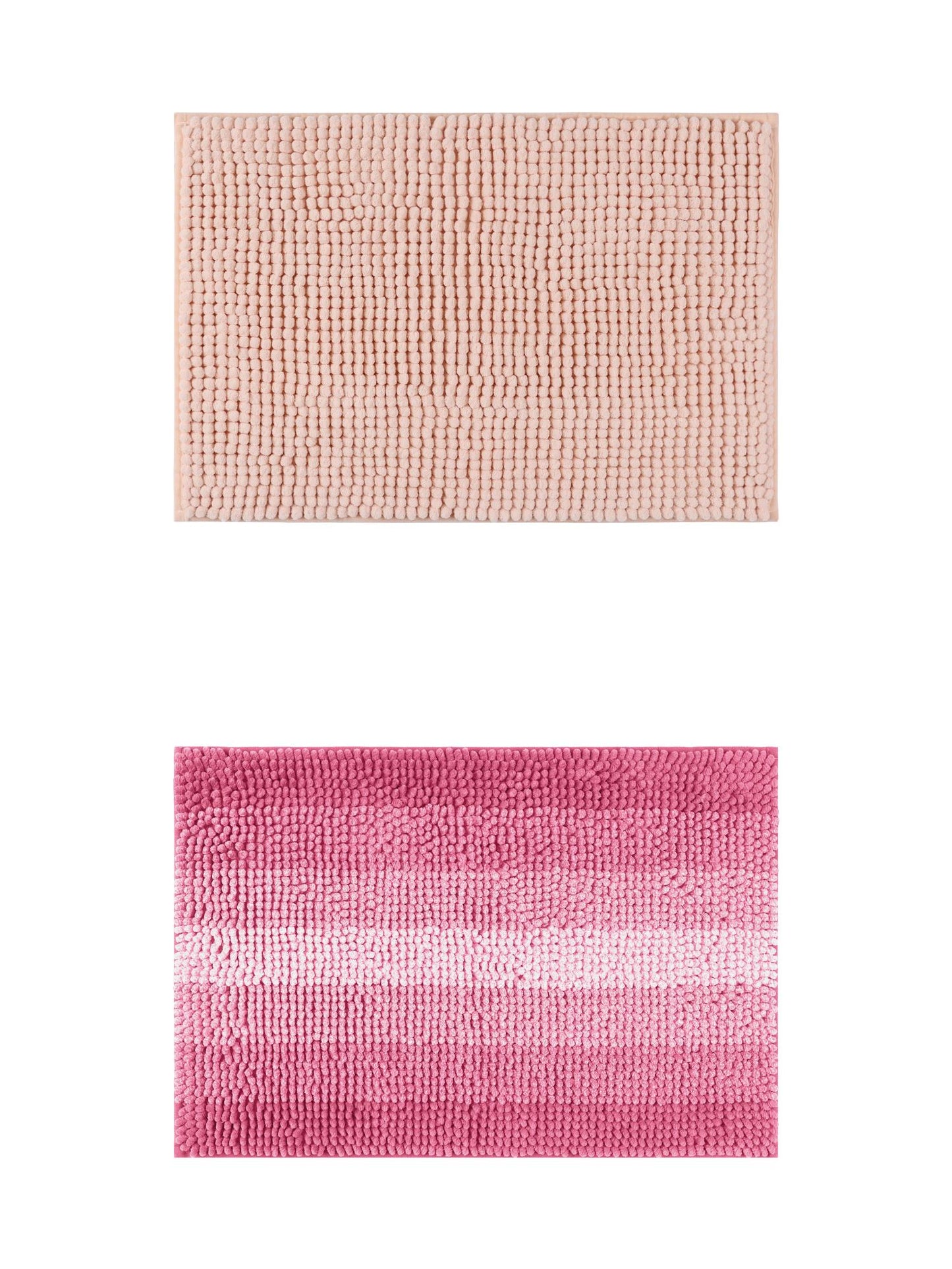 Unique Bargains 2 Pcs Plush Fluffy Extra Thick Mat Pink 20" x 32"