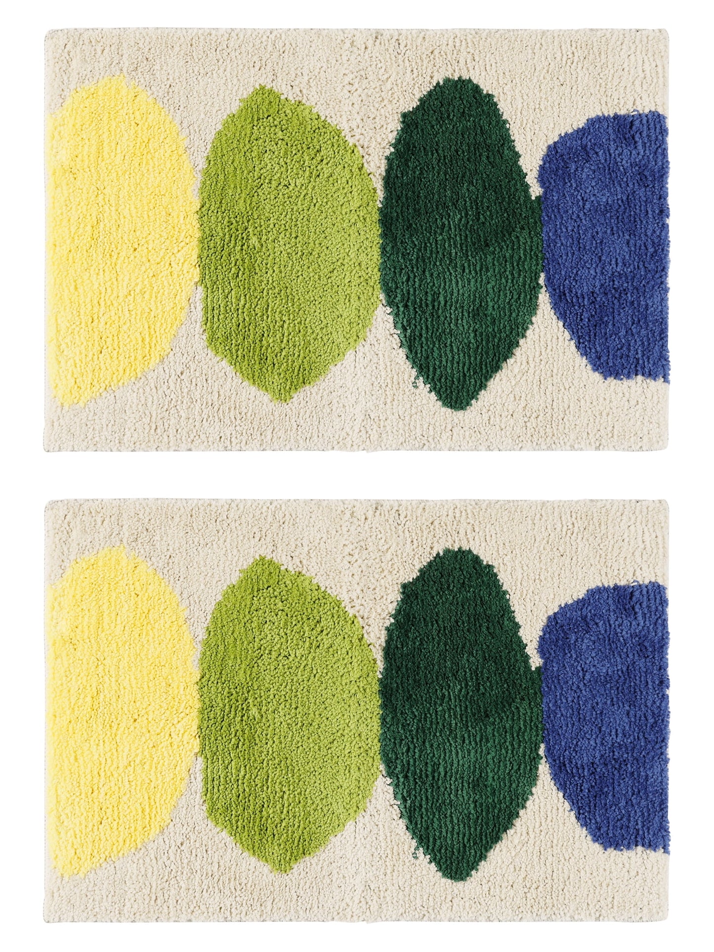 Unique Bargains 2 Pcs Printing Bath Mats Non-Slip Quick Dry Rugs for Bathroom Beige 20" x 32"