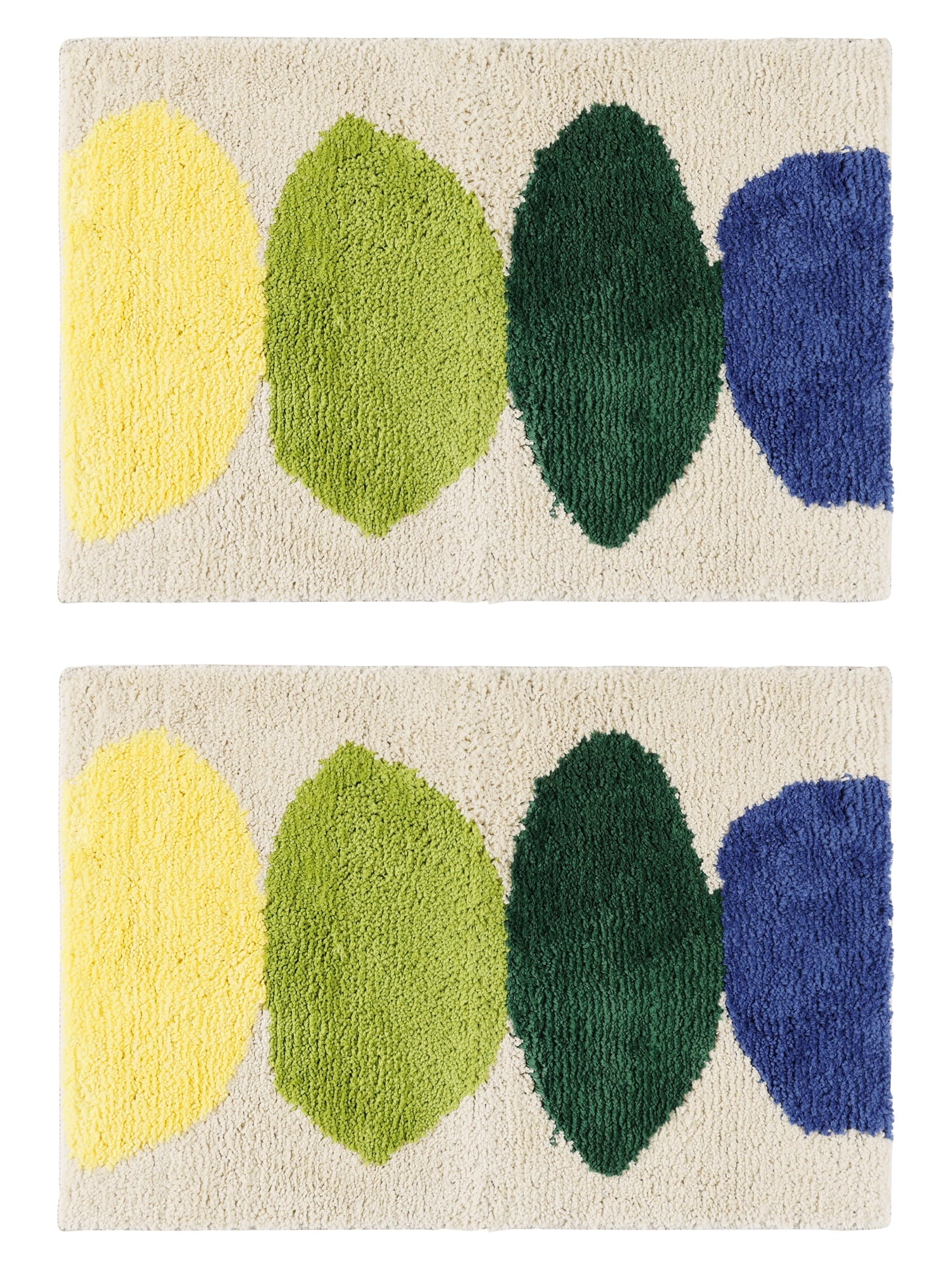 Unique Bargains 2 Pcs Printing Bath Mats Non-Slip Quick Dry Rugs for Bathroom Beige 20" x 32"