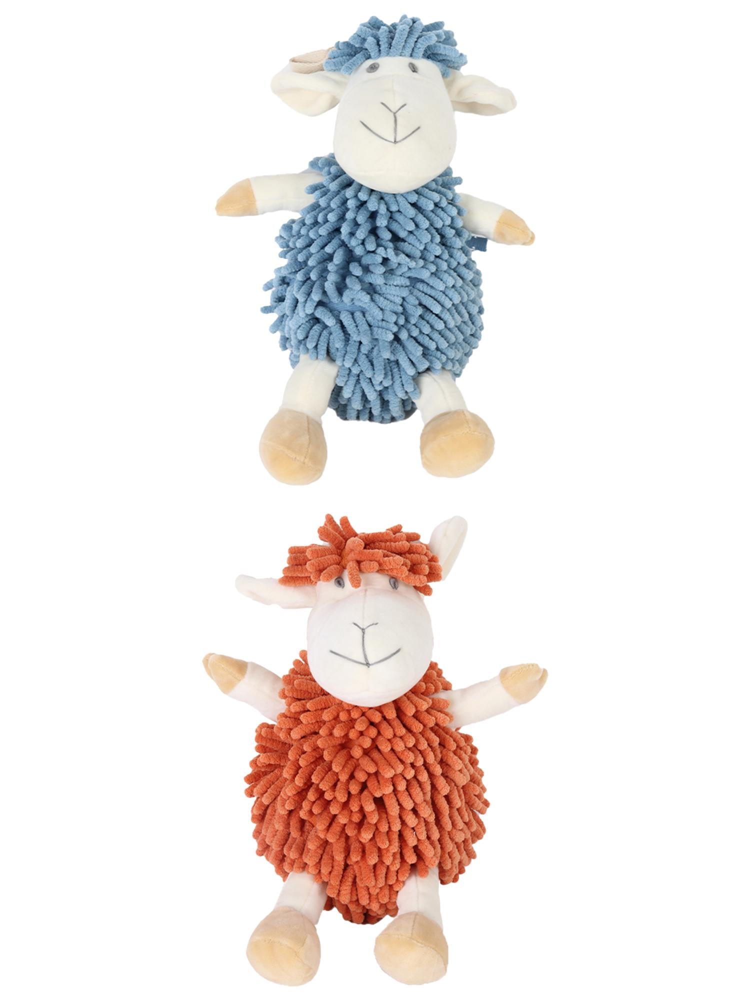 Unique Bargains 2 Pcs Sheep Hand Towels 9" x 13" Blue/Orange