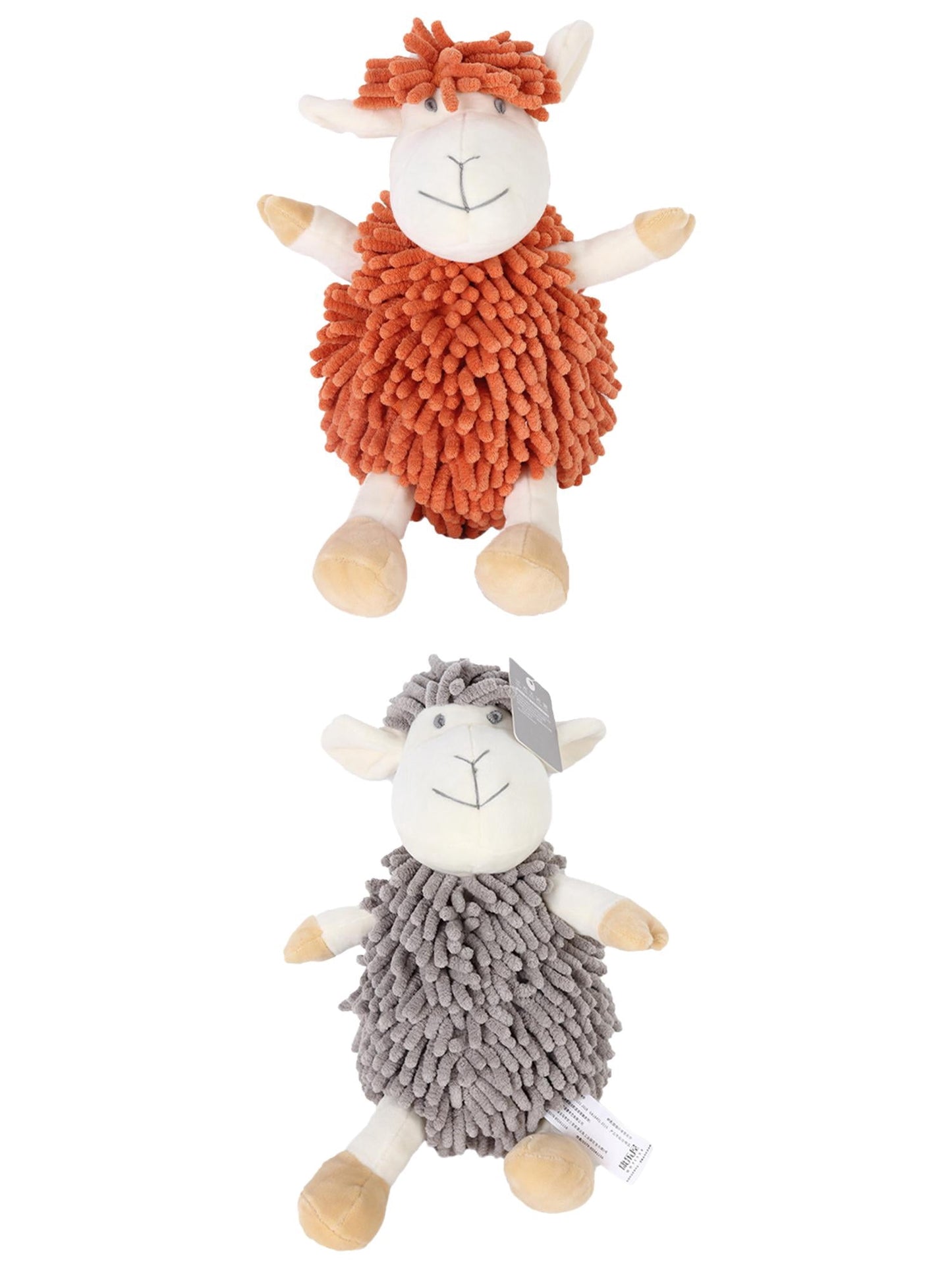 Unique Bargains 2 Pcs Sheep Hand Towels 9" x 13" Orange/Grey