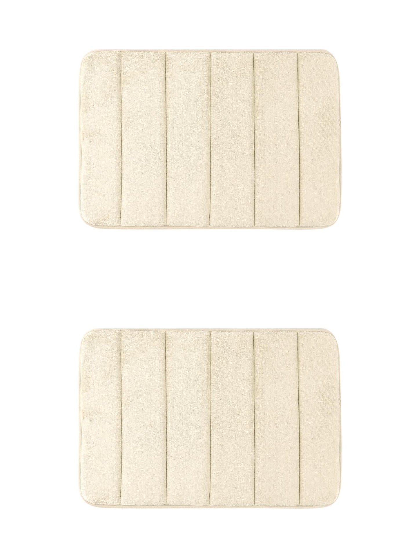 Unique Bargains 2 Pcs Soft Thick Absorbent Quick Dry Bathroom Bath Rugs Non Slip Khaki 20" x 32"