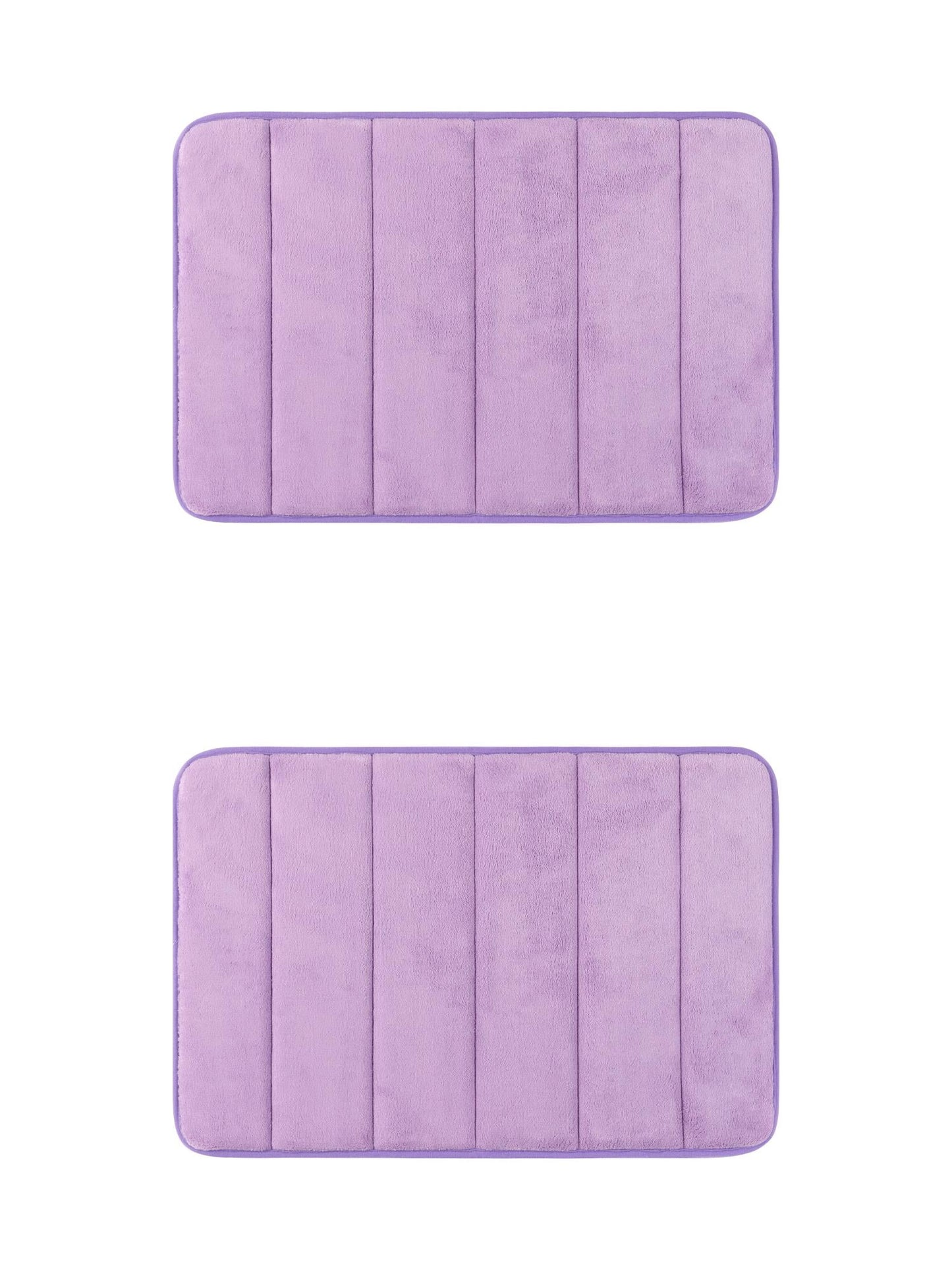Unique Bargains 2 Pcs Soft Thick Absorbent Quick Dry Bathroom Bath Rugs Non Slip Purple 20" x 32"